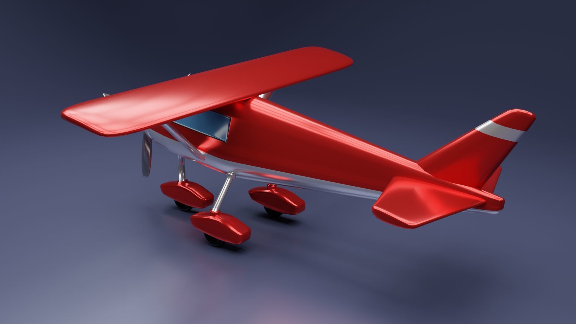 Toon Cessna Caravan Airplane Low-poly 3D model_9