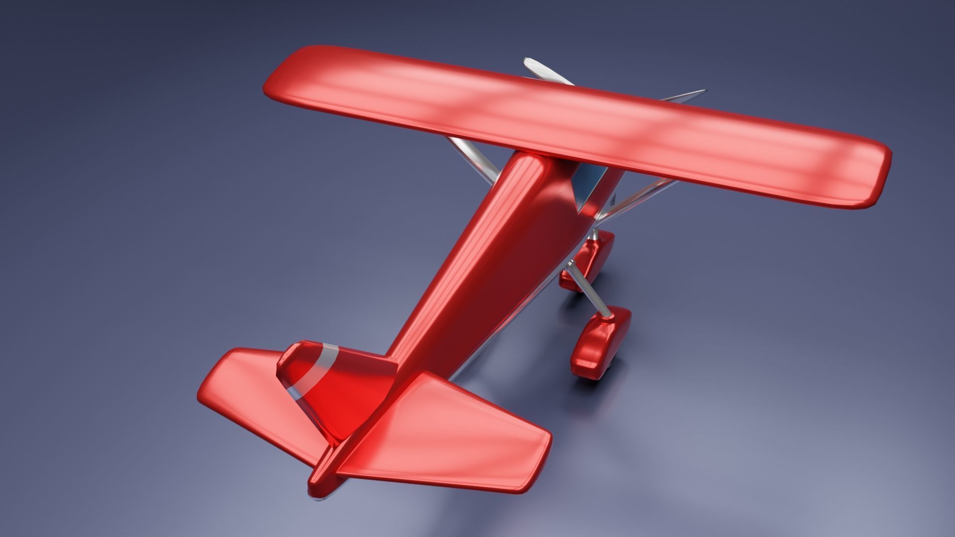 Toon Cessna Caravan Airplane Low-poly 3D model_6