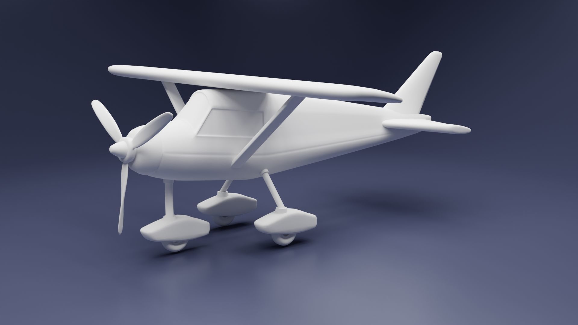 Toon Cessna Caravan Airplane Low-poly 3D model_17