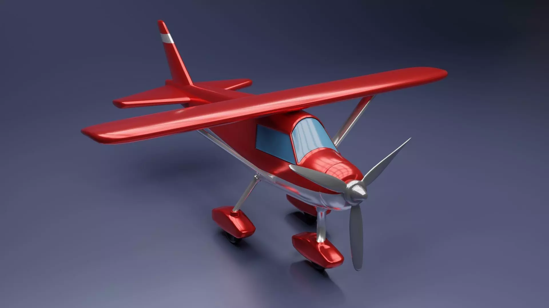 Toon Cessna Caravan Airplane Low-poly 3D model_0