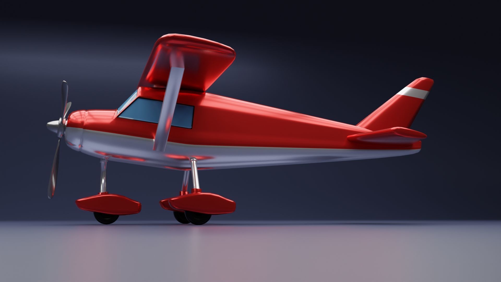 Toon Cessna Caravan Airplane Low-poly 3D model_11