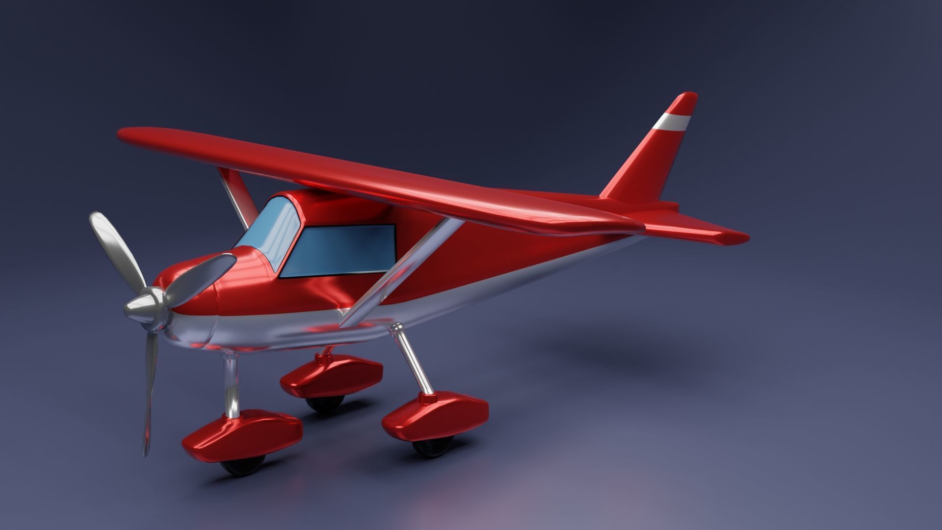 Toon Cessna Caravan Airplane Low-poly 3D model_12
