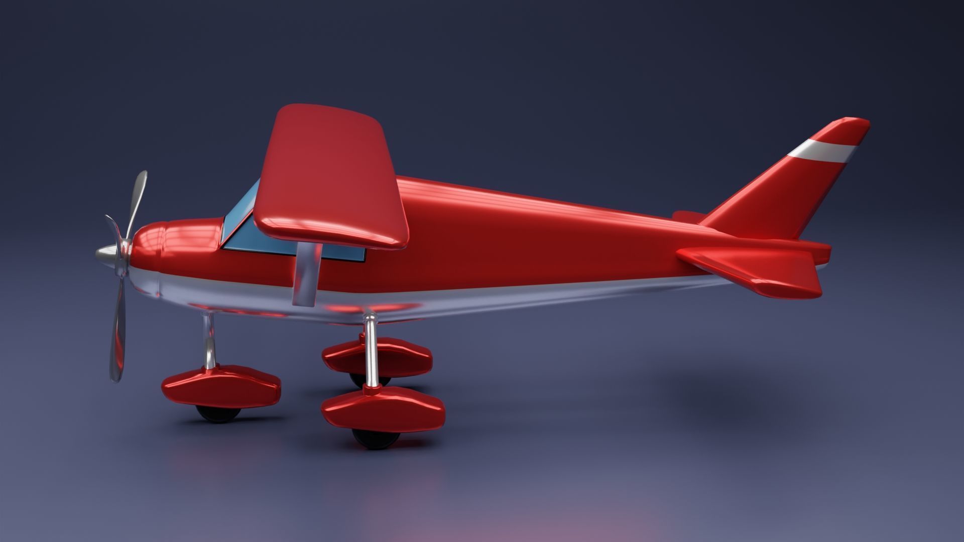 Toon Cessna Caravan Airplane Low-poly 3D model_10