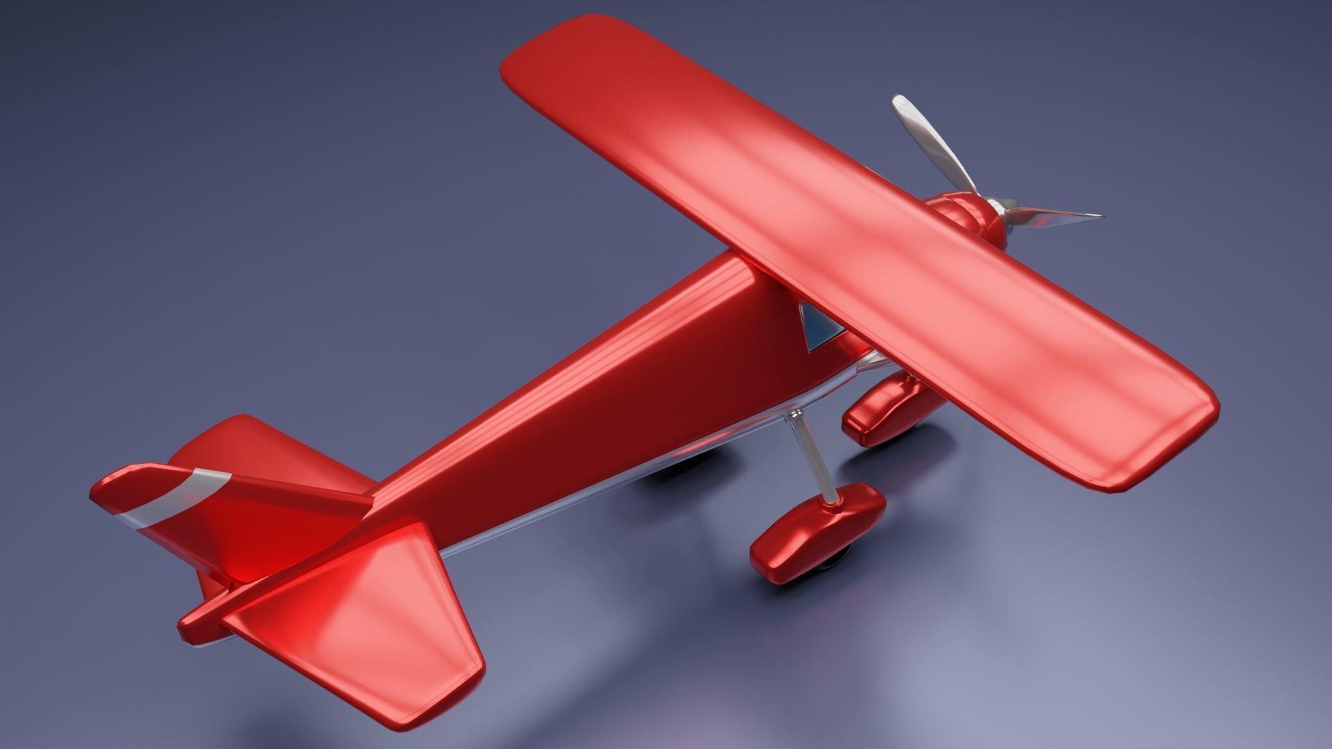 Toon Cessna Caravan Airplane Low-poly 3D model_4