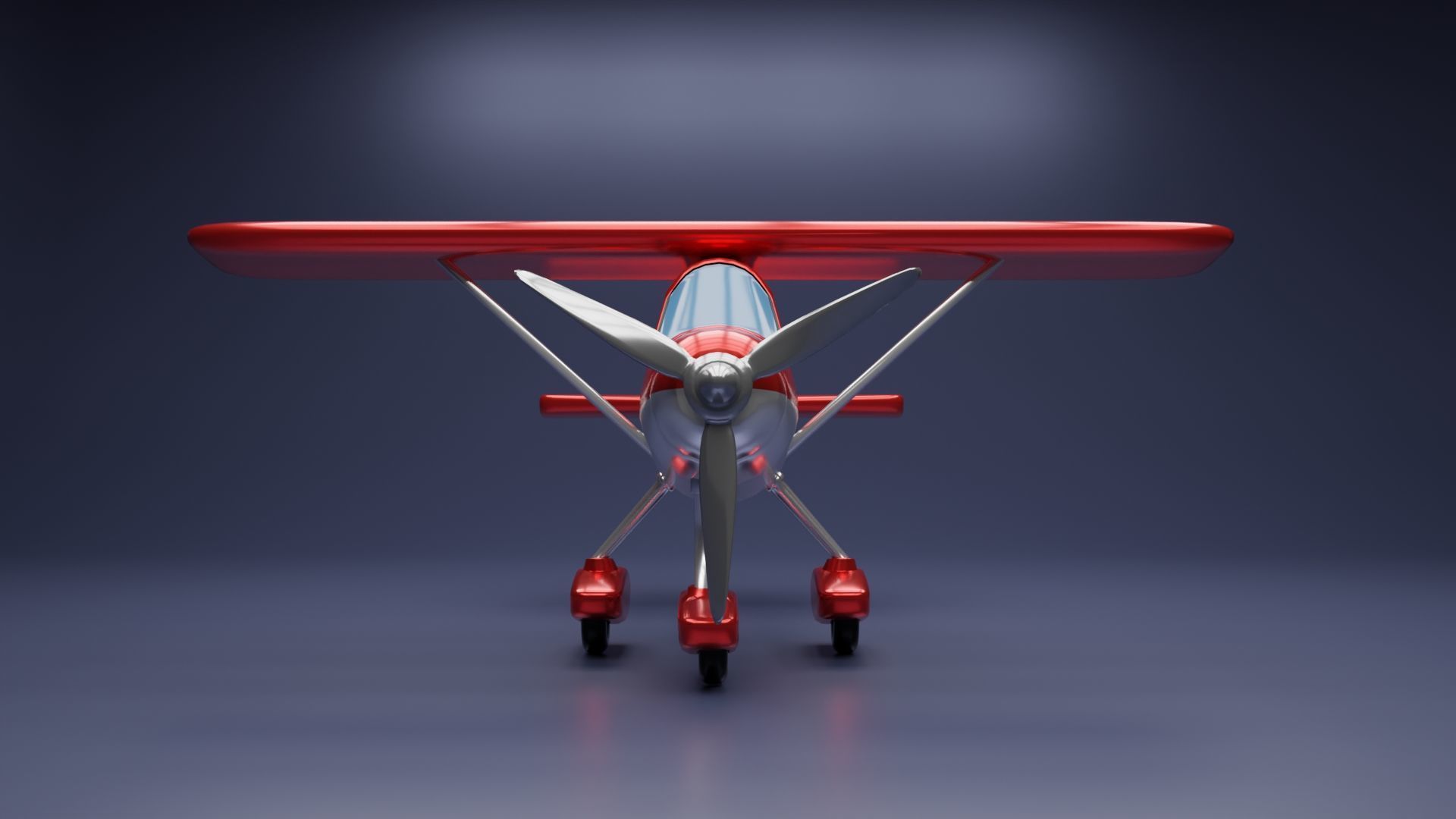 Toon Cessna Caravan Airplane Low-poly 3D model_1