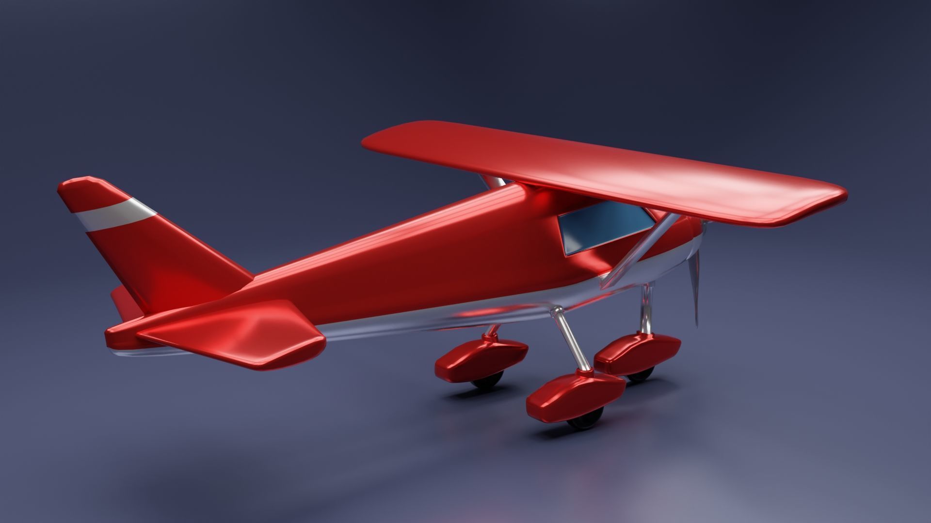 Toon Cessna Caravan Airplane Low-poly 3D model_5