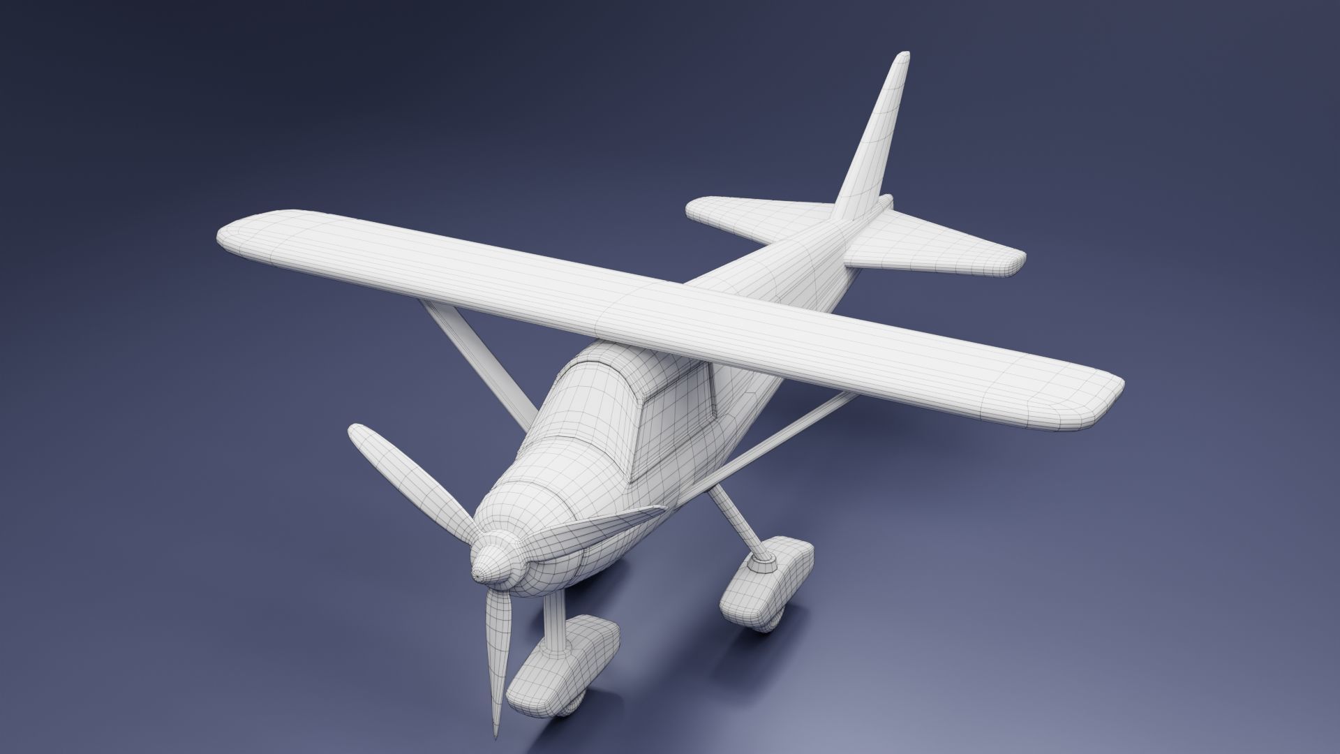 Toon Cessna Caravan Airplane Low-poly 3D model_14