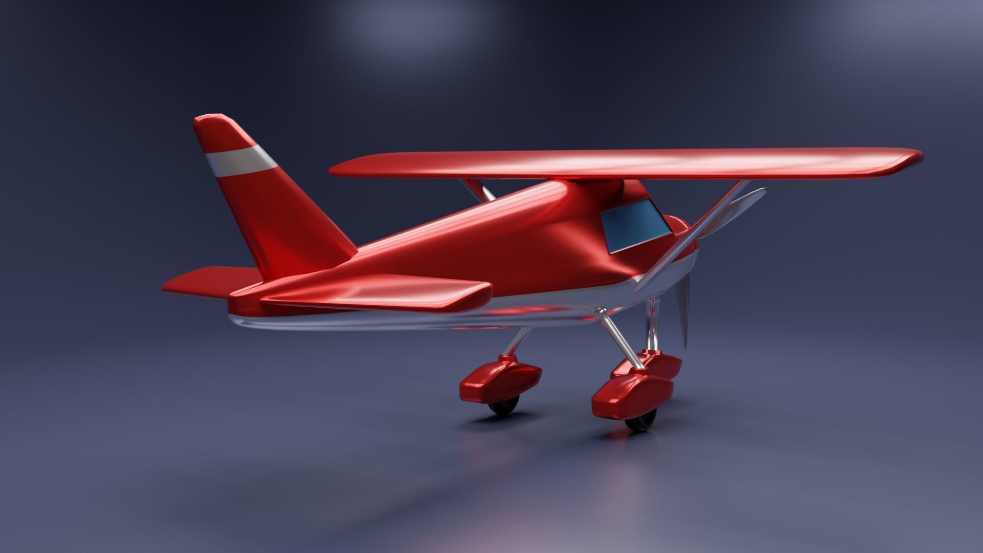 Toon Cessna Caravan Airplane Low-poly 3D model_7