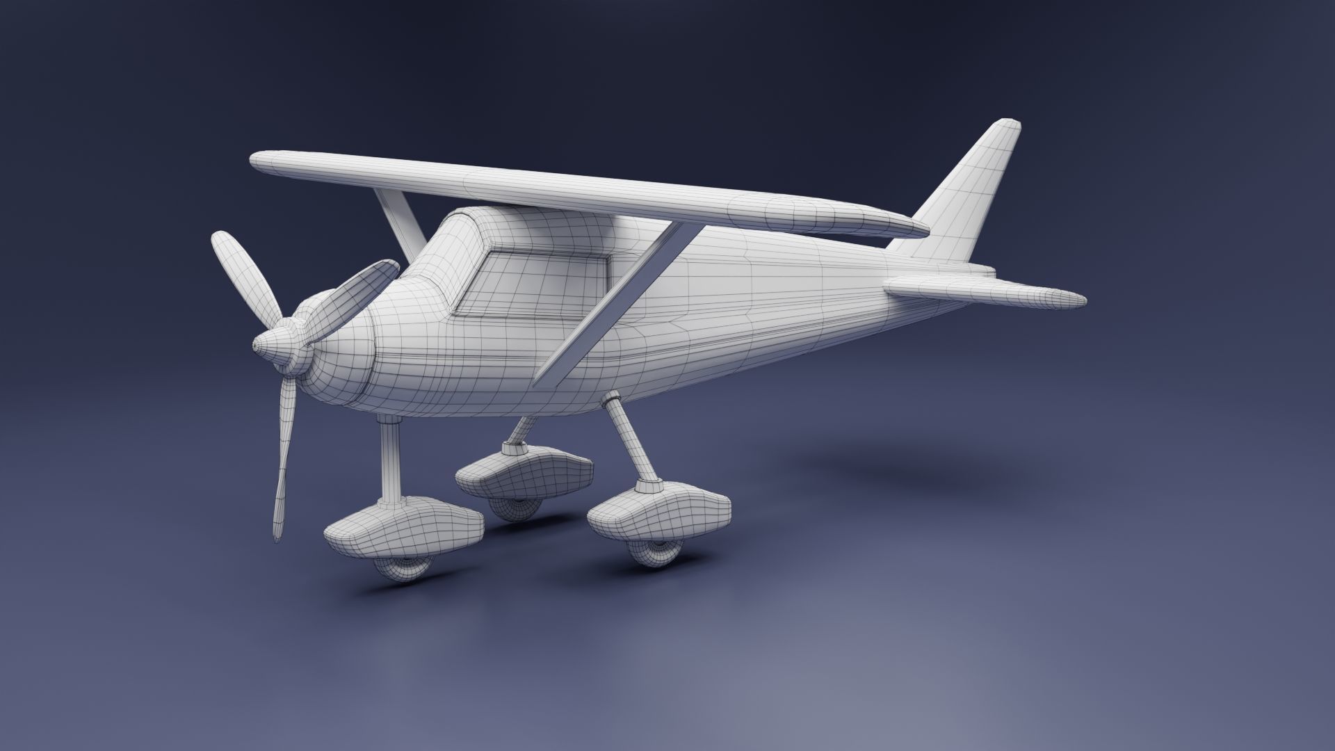 Toon Cessna Caravan Airplane Low-poly 3D model_16