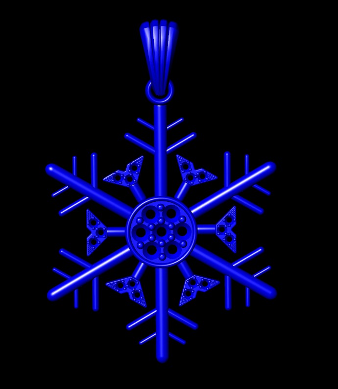 Snowflake necklace 3D print model_13