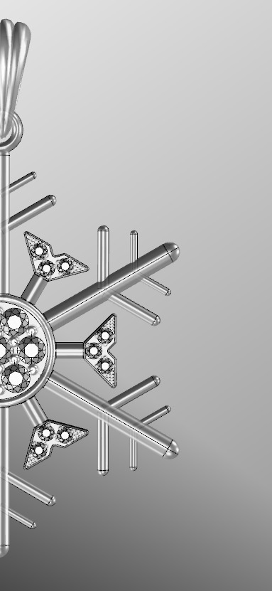 Snowflake necklace 3D print model_9