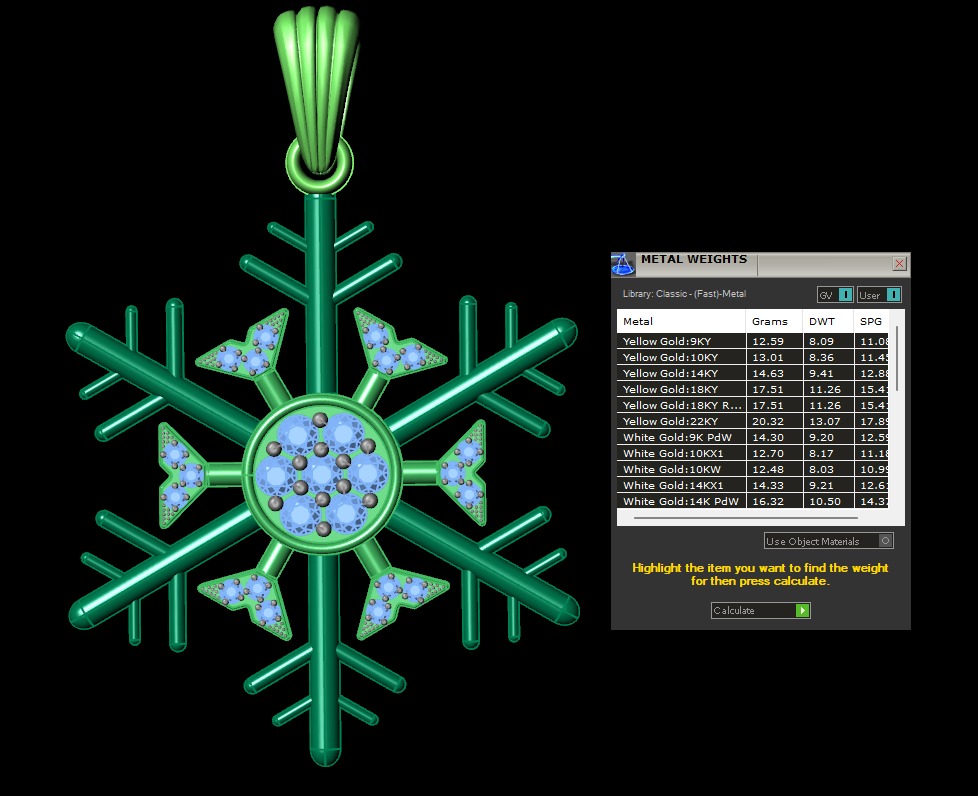 Snowflake necklace 3D print model_15