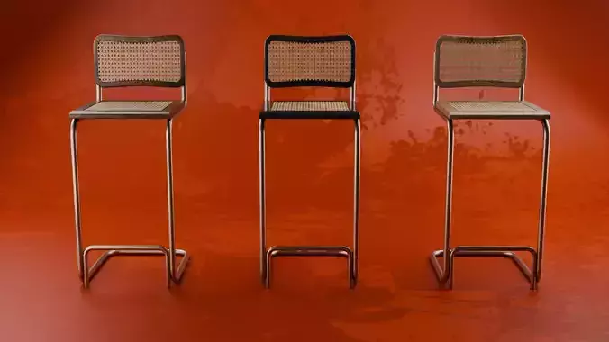 Cesca Antique Hazeran Bar Chair 3d Model