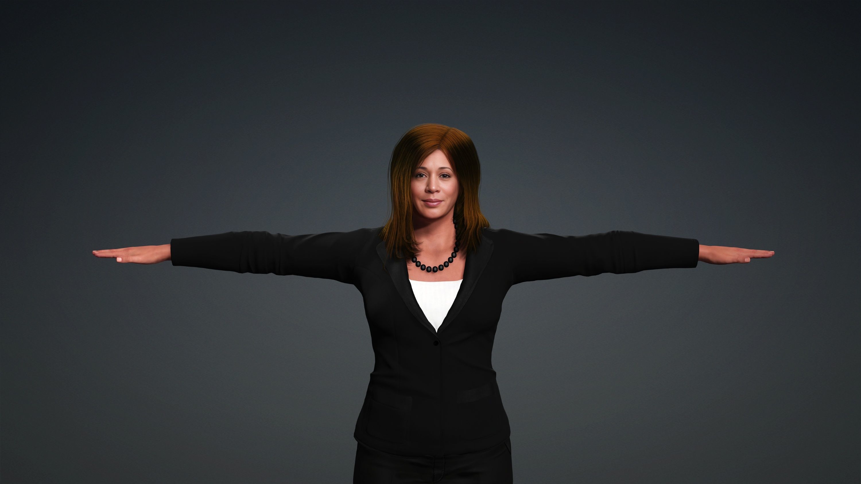 Kamala Harris Hyper Realistic Fully Rigged 3D Character 3D model_3