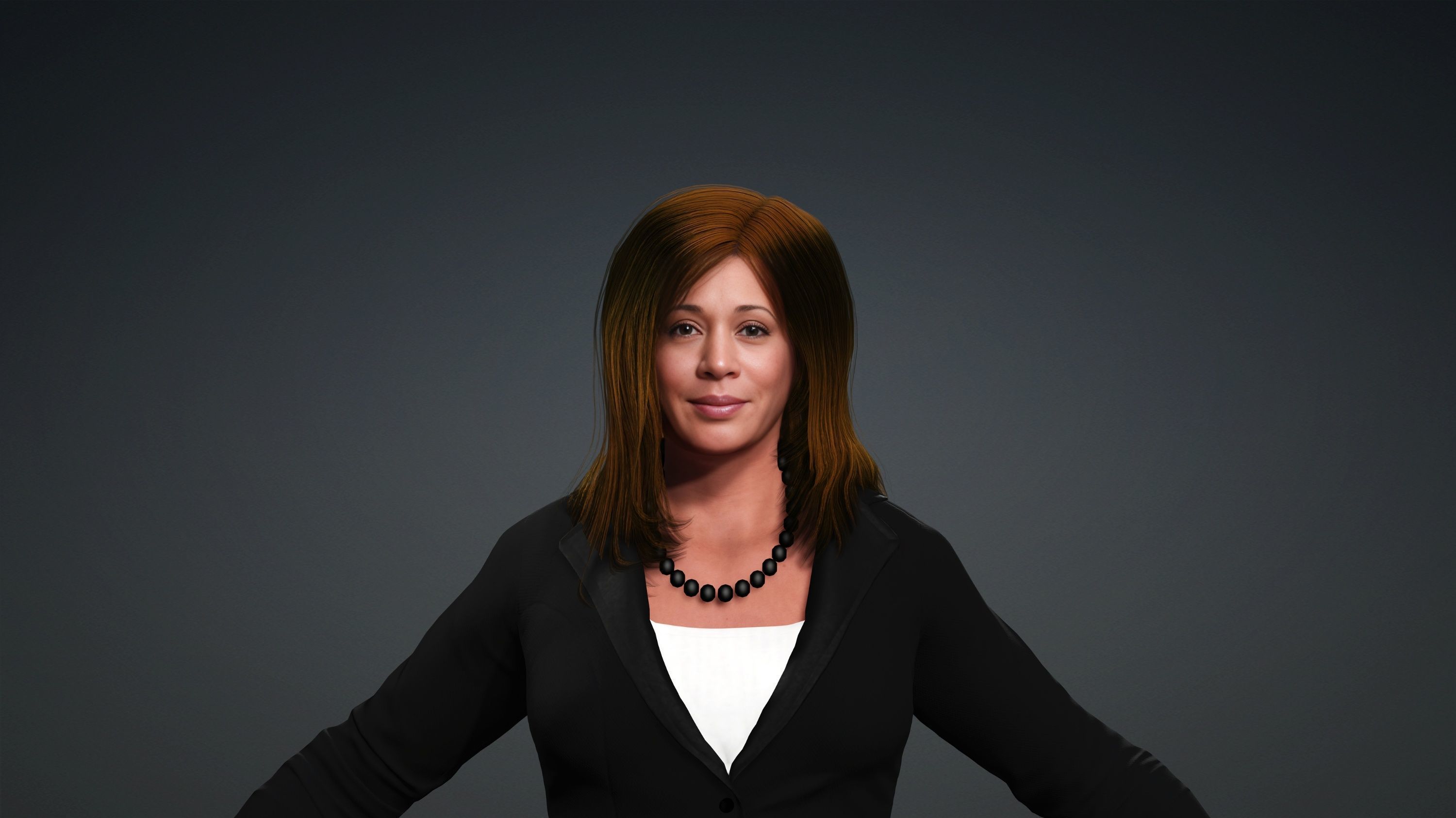 Kamala Harris Hyper Realistic Fully Rigged 3D Character 3D model_6