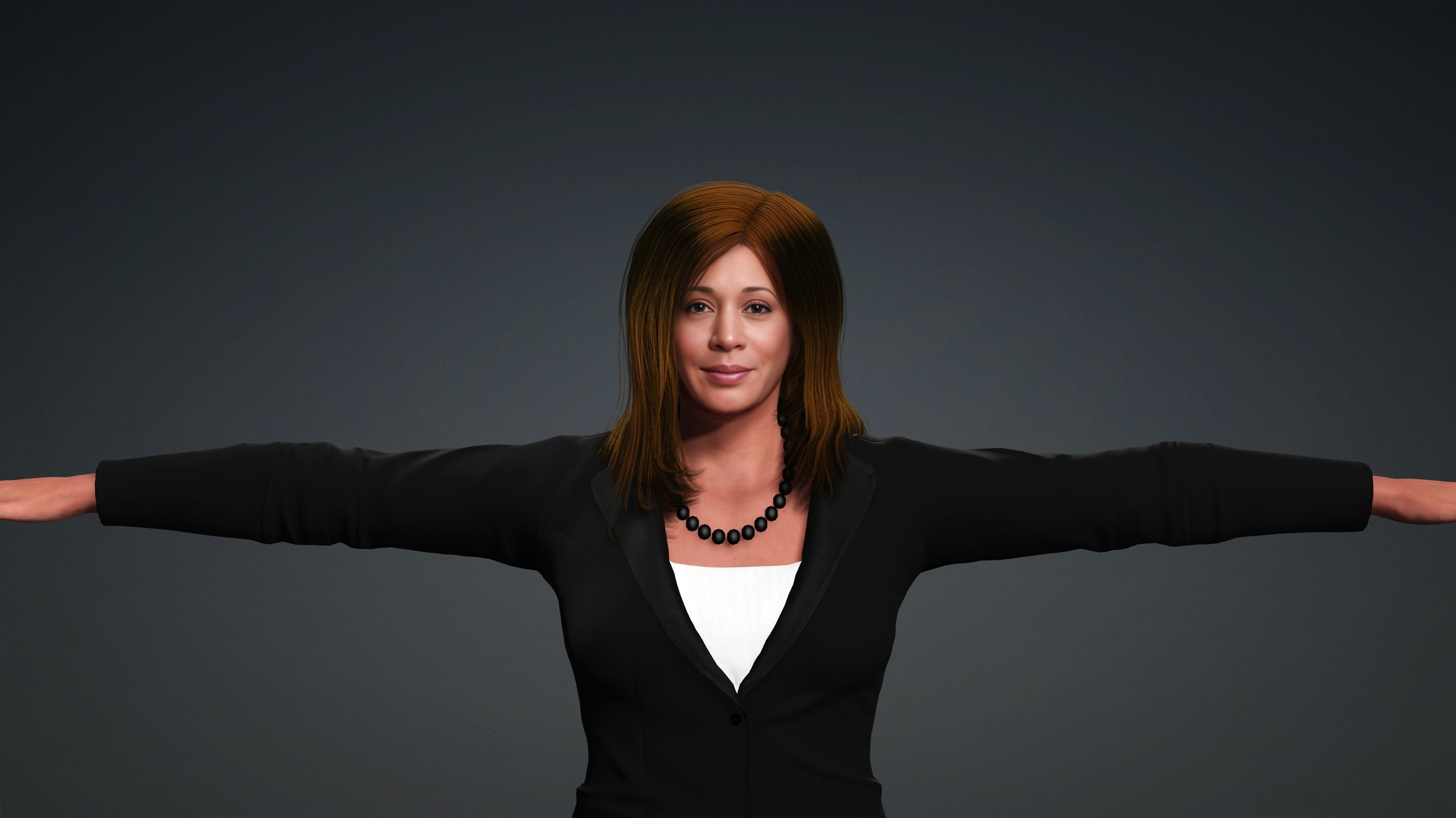 Kamala Harris Hyper Realistic Fully Rigged 3D Character 3D model_2