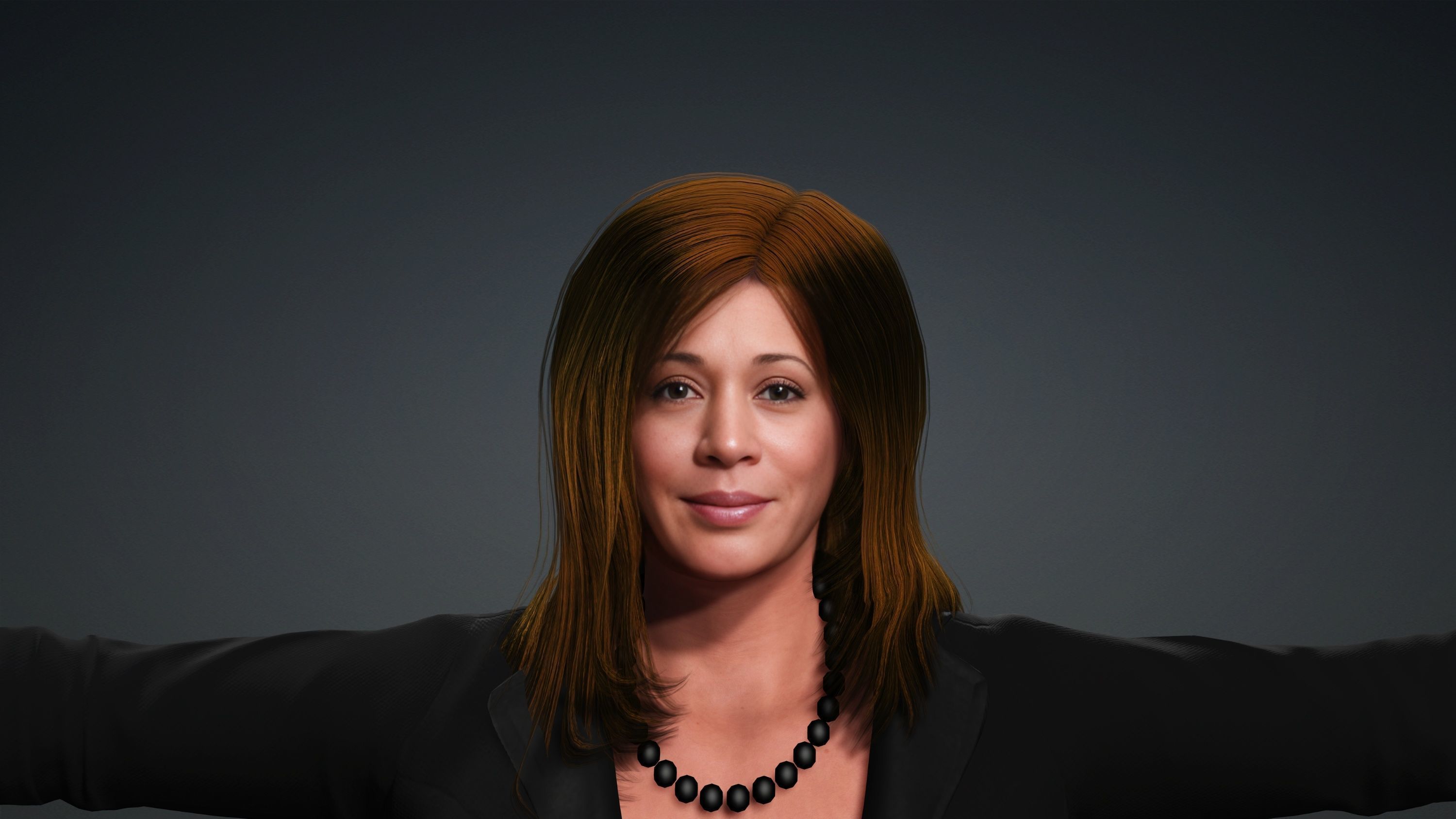 Kamala Harris Hyper Realistic Fully Rigged 3D Character 3D model_1