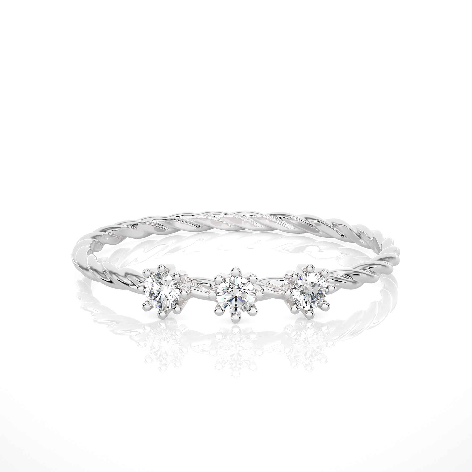 Light Minimalist Diamond Ring 3D print model_2