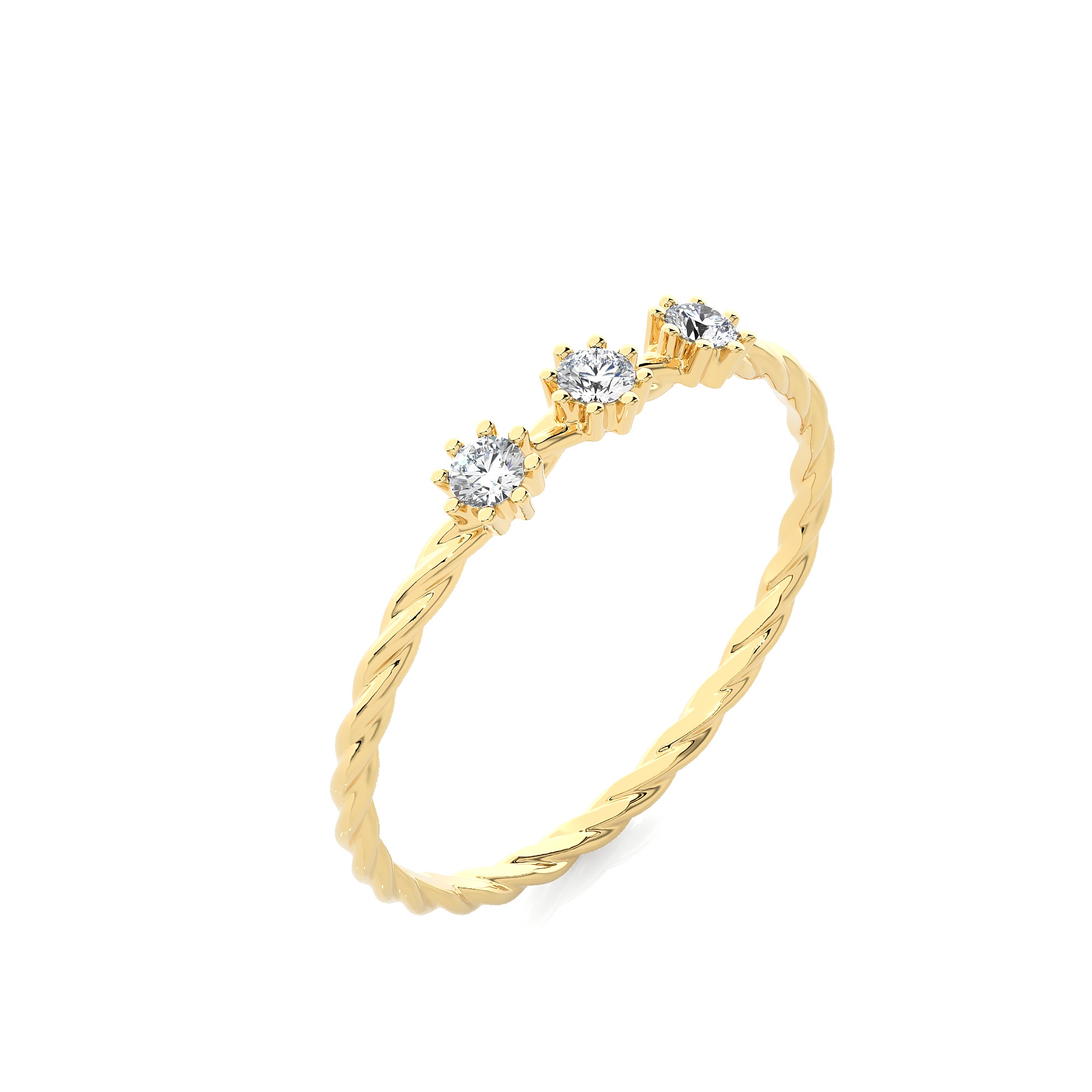 Light Minimalist Diamond Ring 3D print model_9