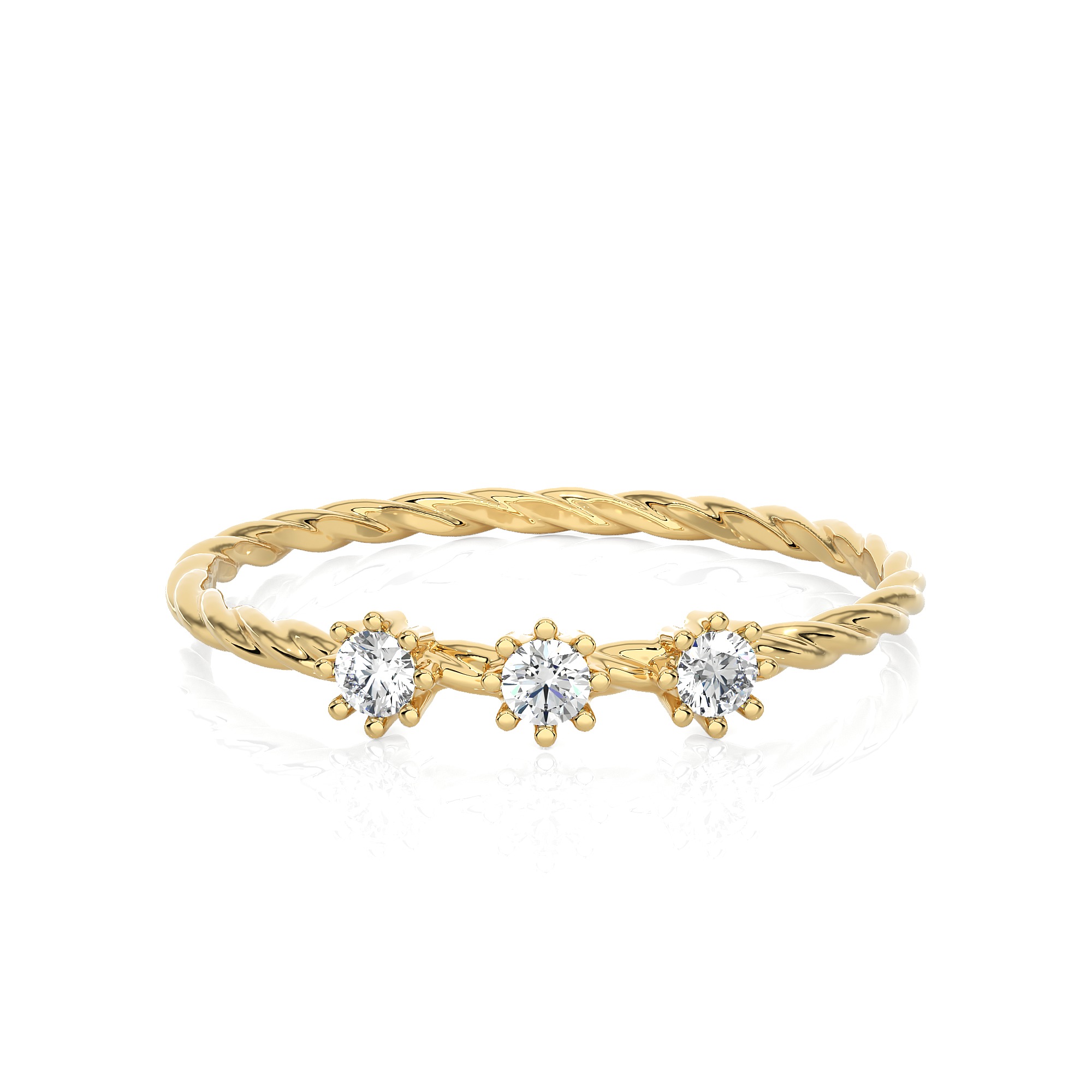 Light Minimalist Diamond Ring 3D print model_1