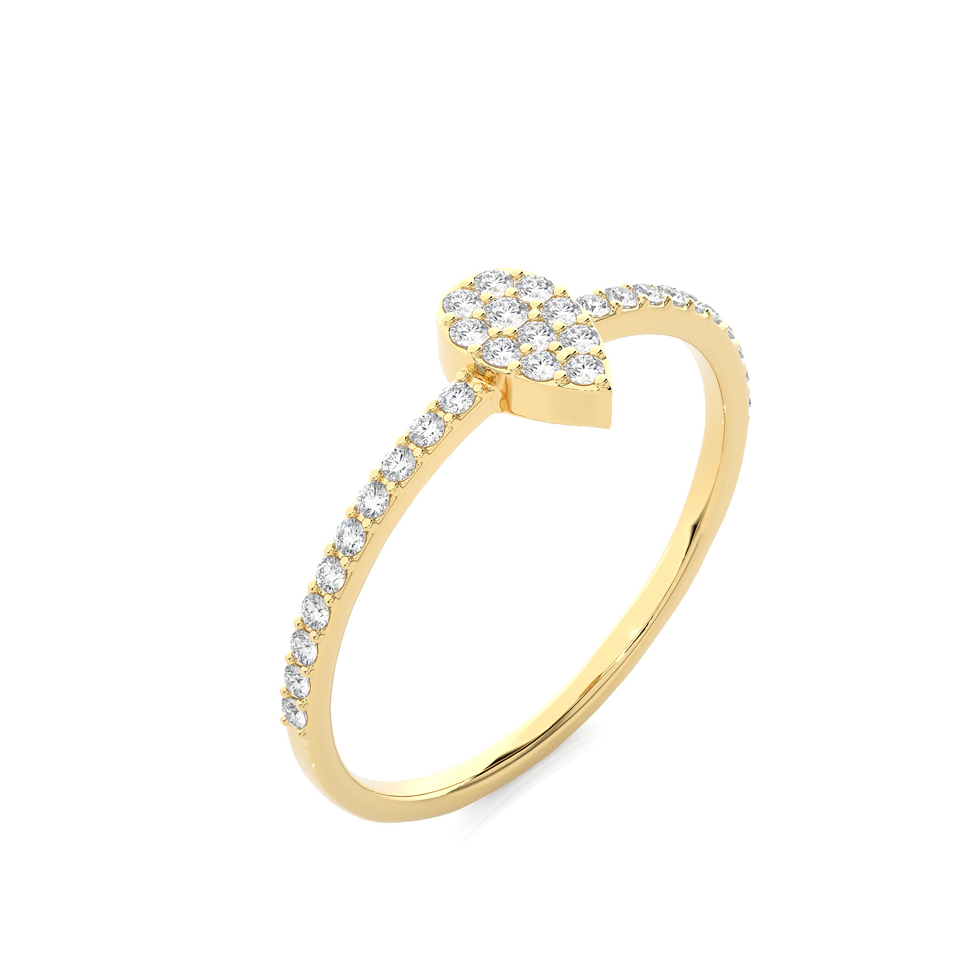 Light Minimalist Diamond Ring 3D print model_3