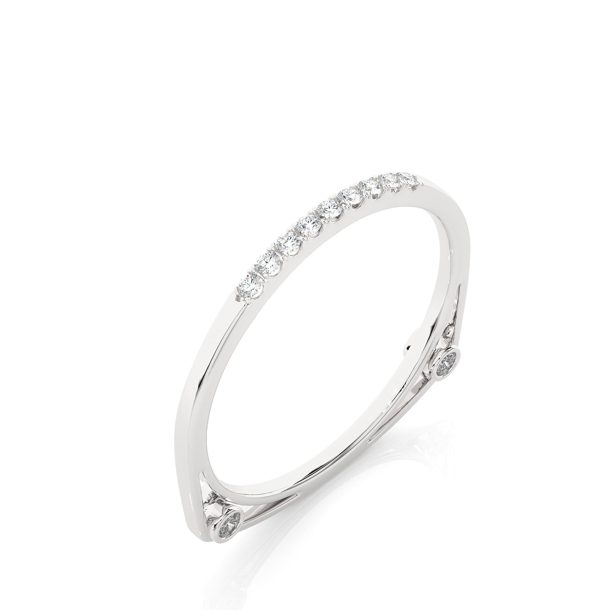 Light Minimalist Diamond Ring 3D print model_3