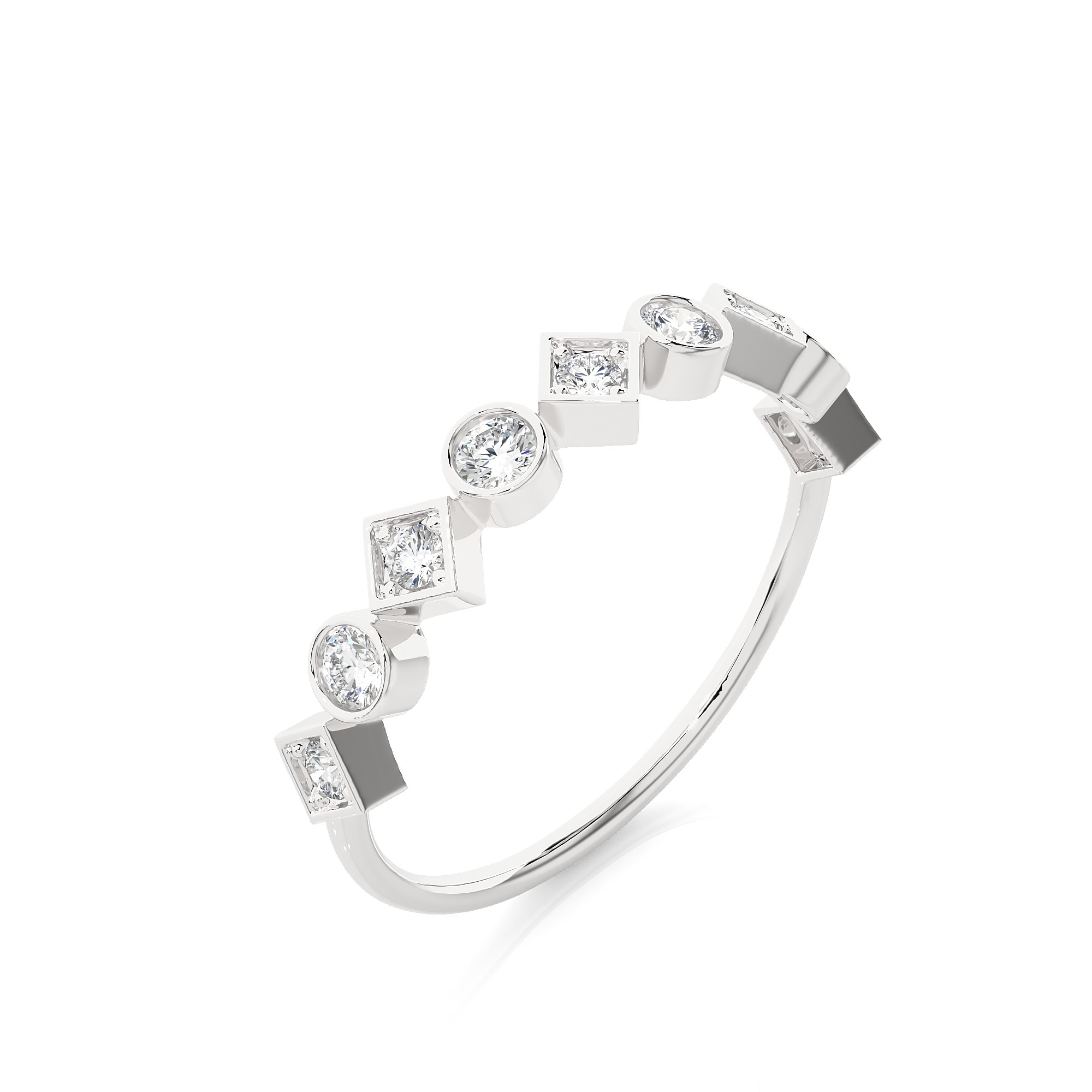 Light Minimalist Diamond Ring 3D print model_5