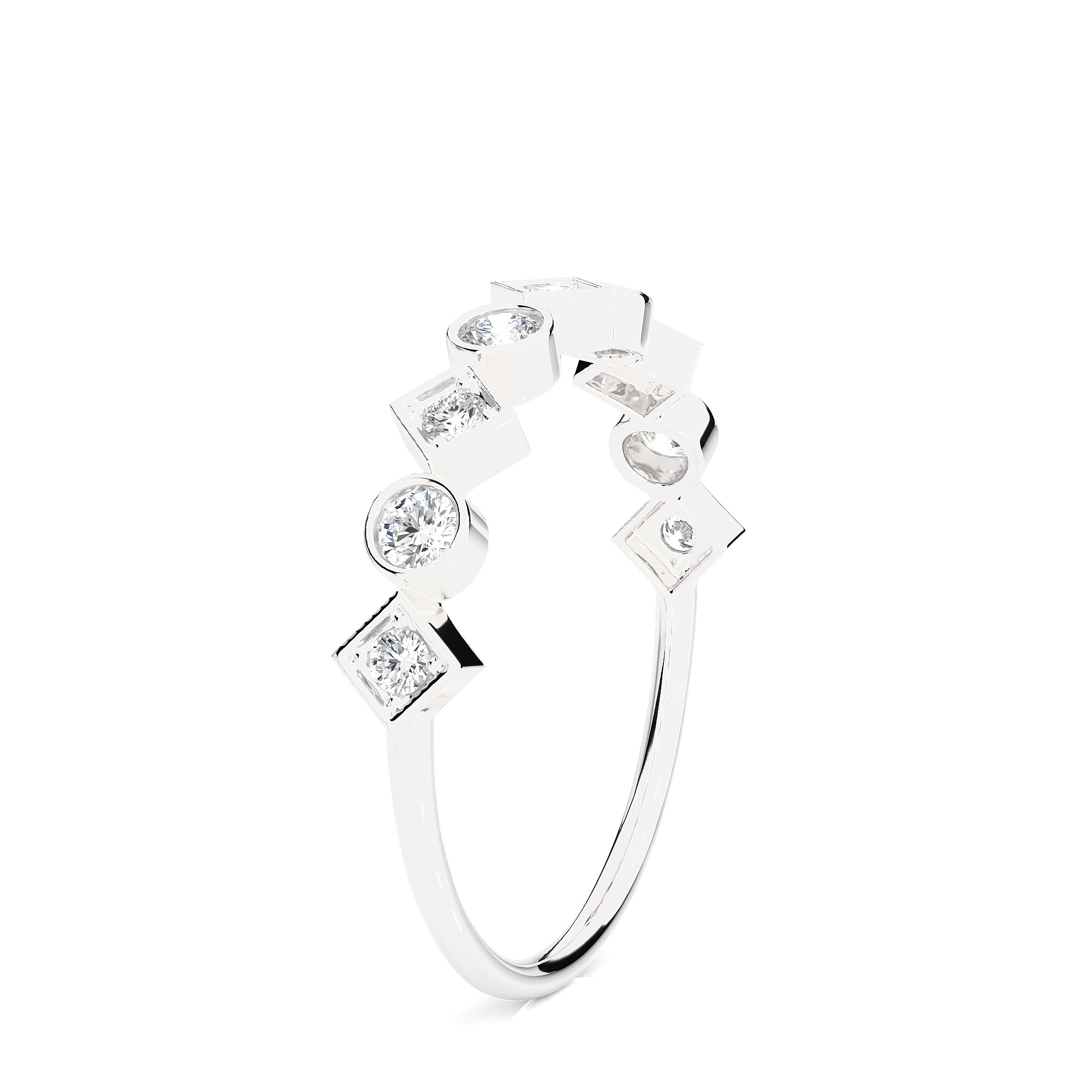 Light Minimalist Diamond Ring 3D print model_9