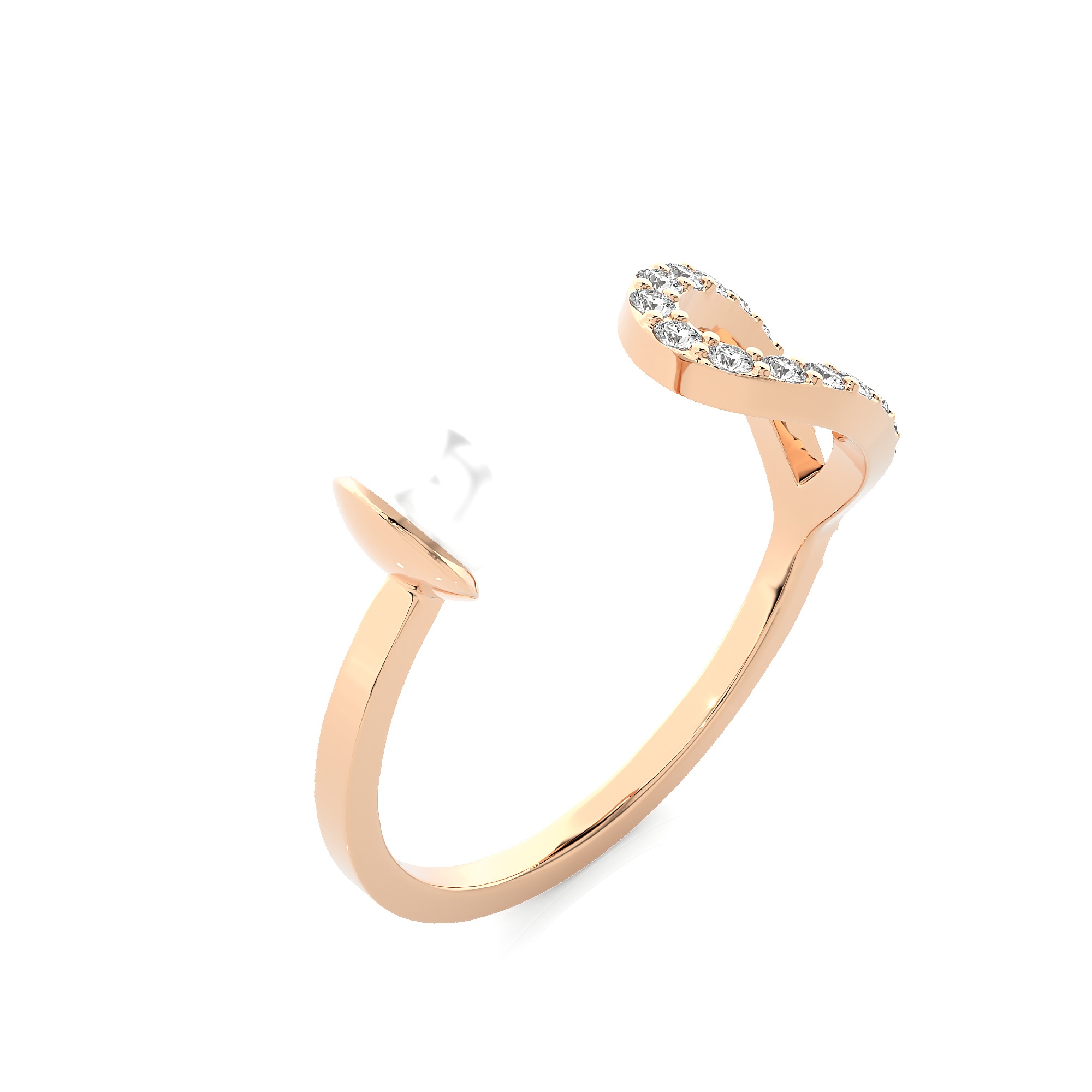 Light Minimalist Diamond Ring 3D print model_5