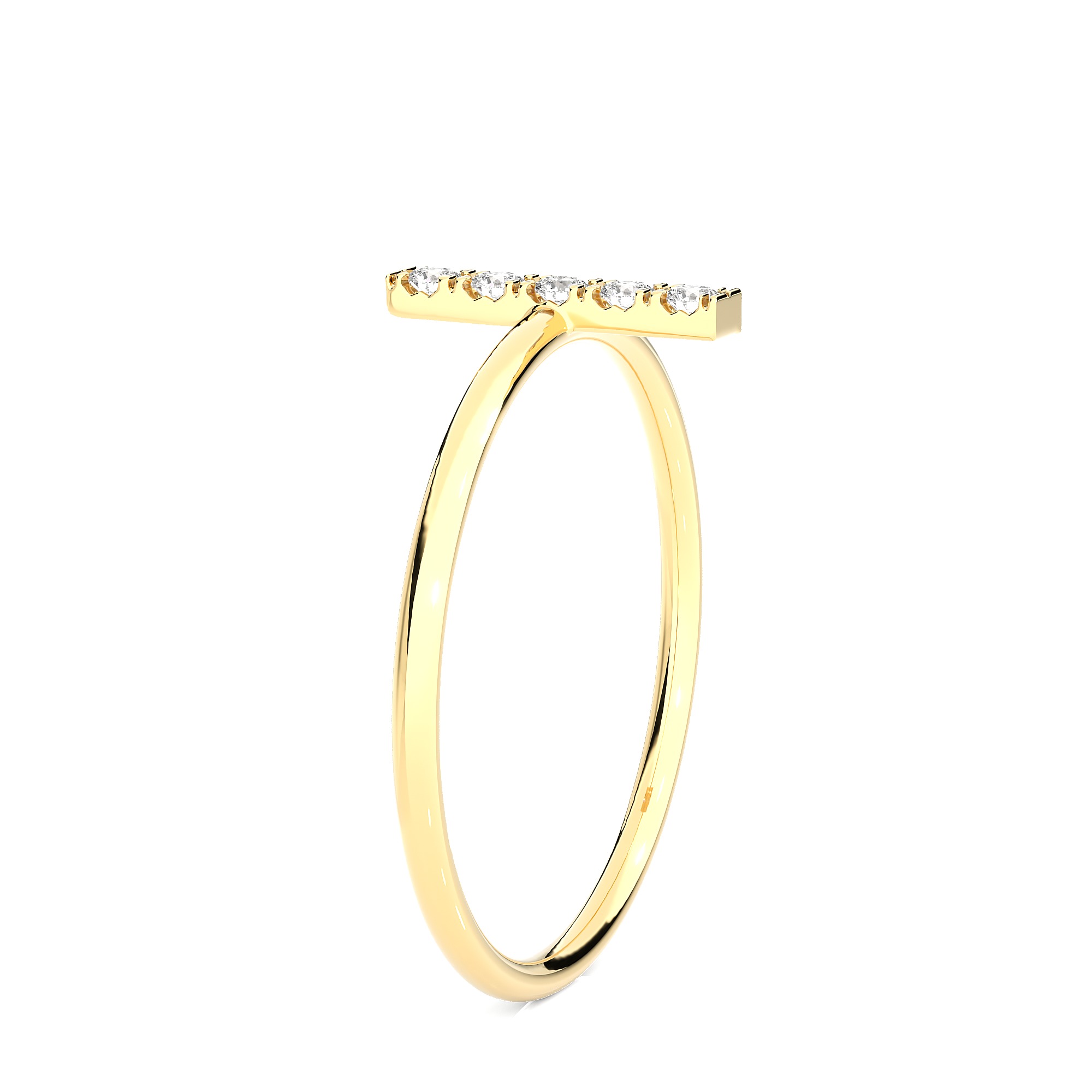 Light Minimalist Diamond Ring 3D print model_9