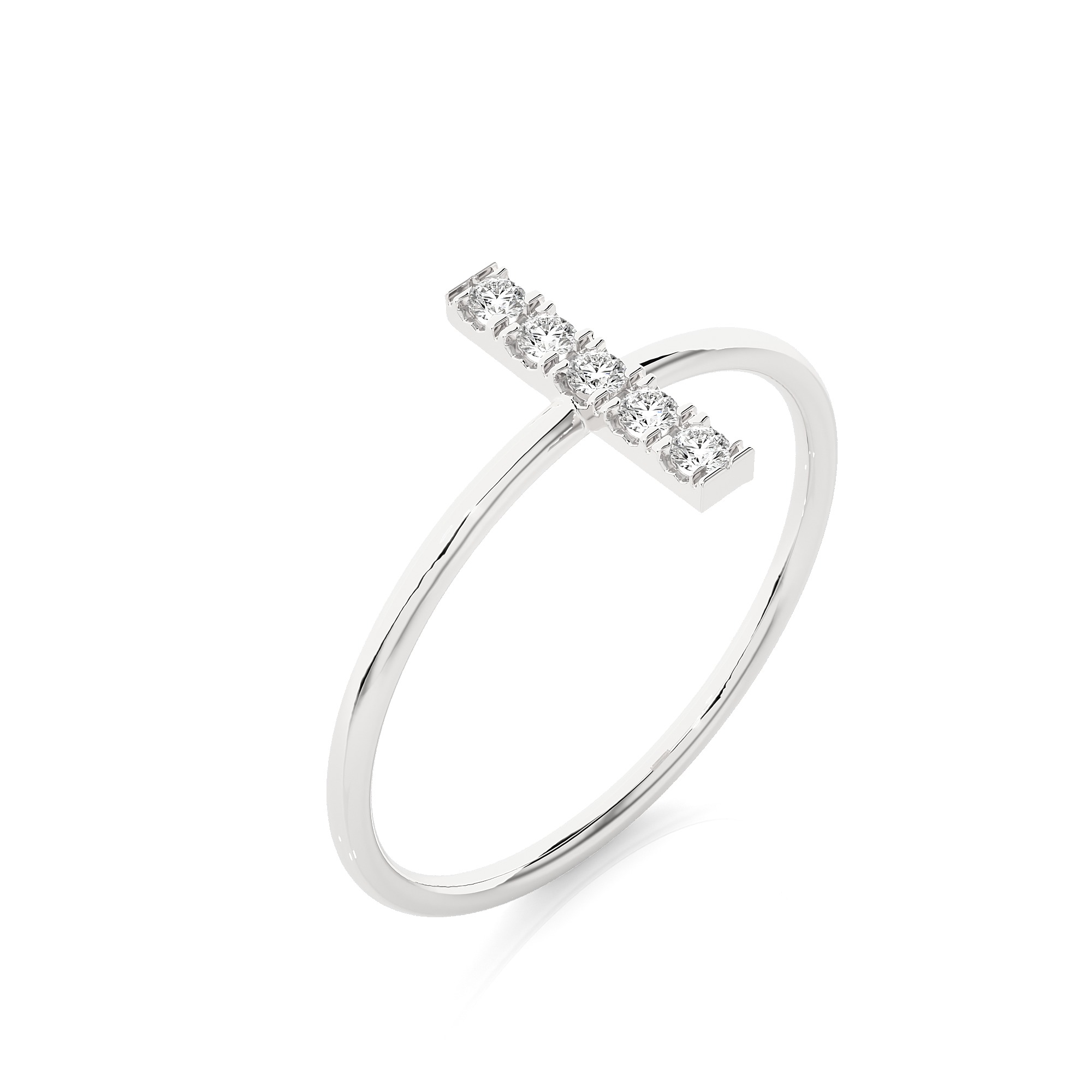 Light Minimalist Diamond Ring 3D print model_3