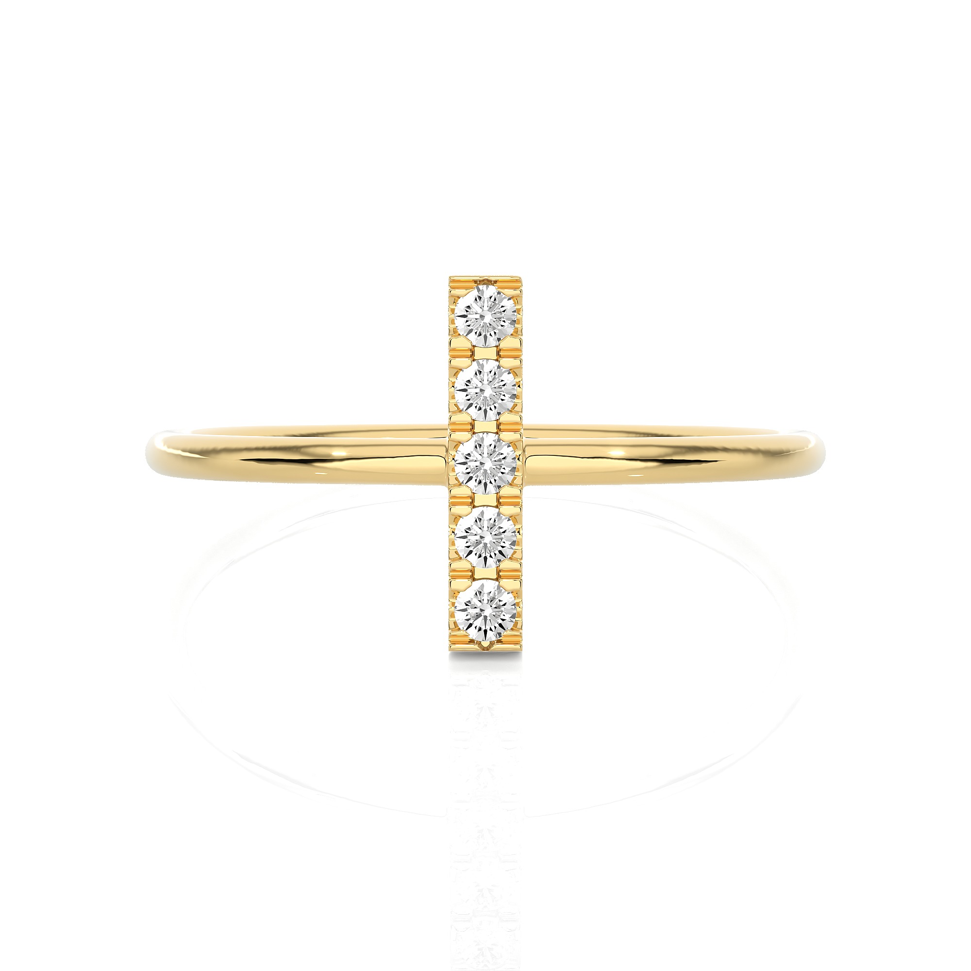 Light Minimalist Diamond Ring 3D print model_2