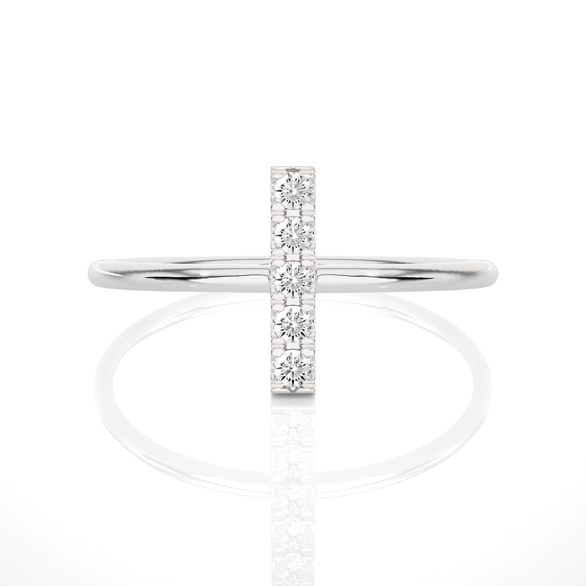 Light Minimalist Diamond Ring 3D print model_1