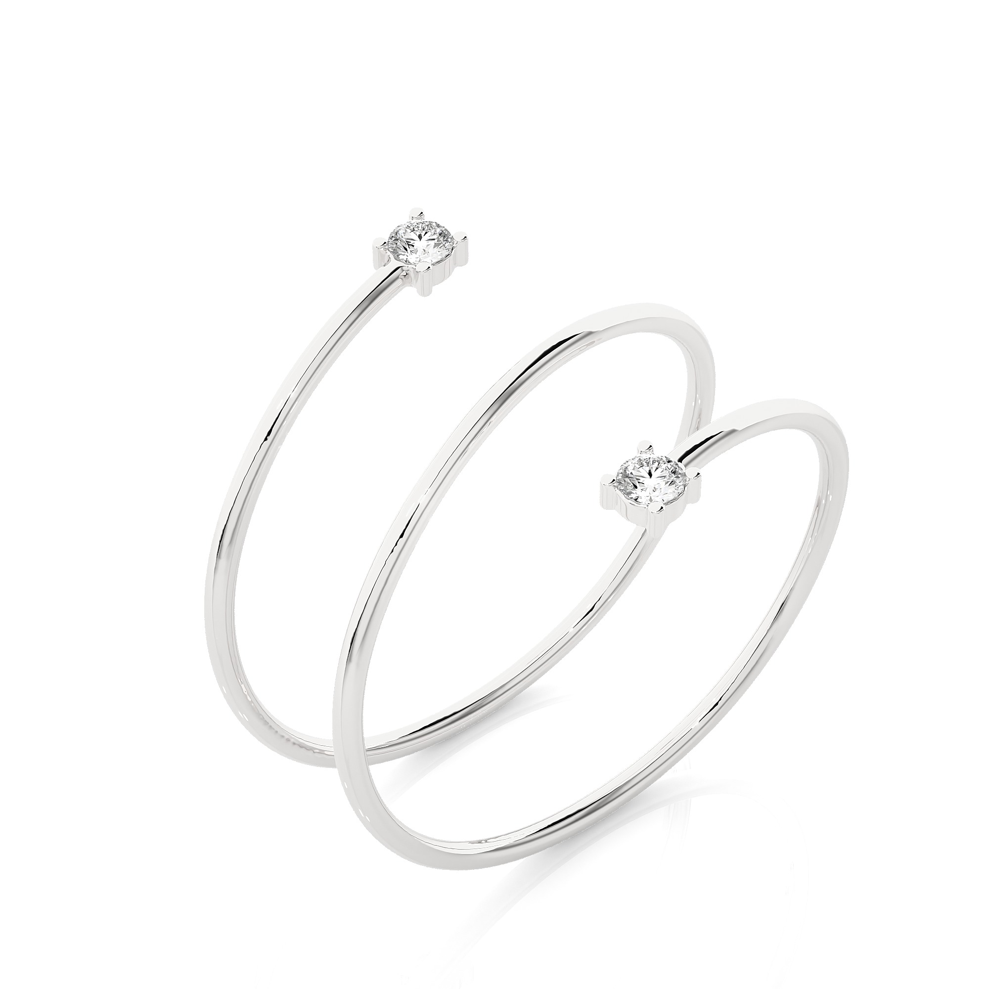 Light Minimalist Diamond Ring 3D print model_3