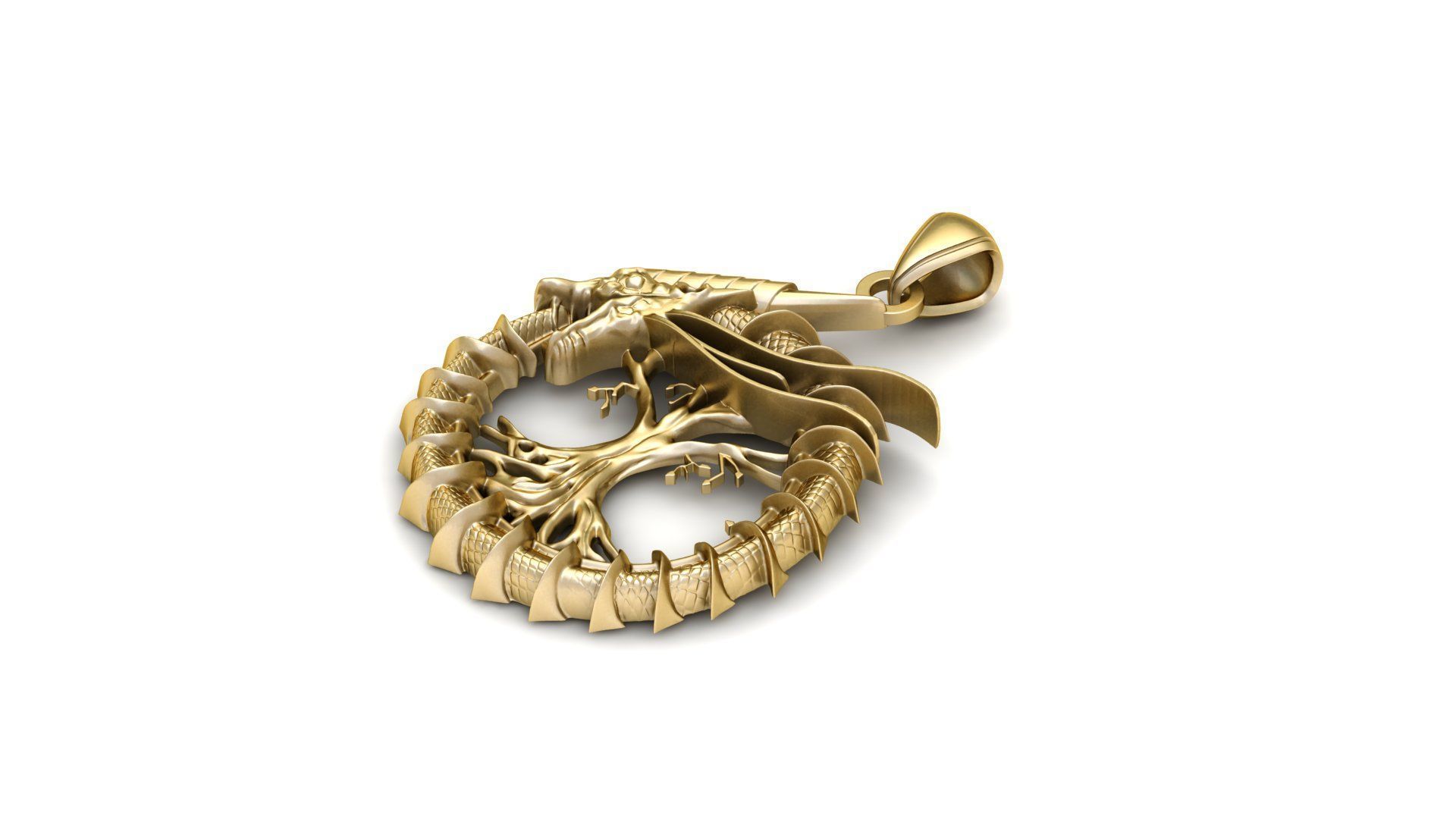 Dragon Tree Life Pendant For Mens 3d Printable Model 3D print model_3