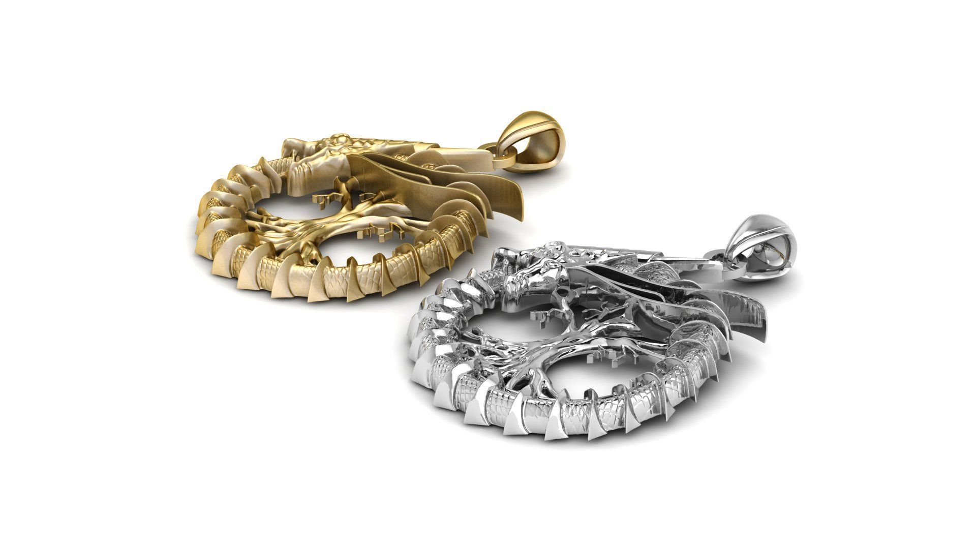 Dragon Tree Life Pendant For Mens 3d Printable Model 3D print model_4