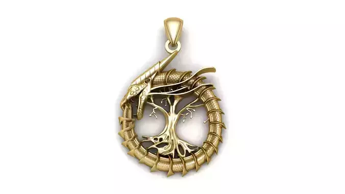 Dragon Tree Life Pendant For Mens 3d Printable Model 3D print model