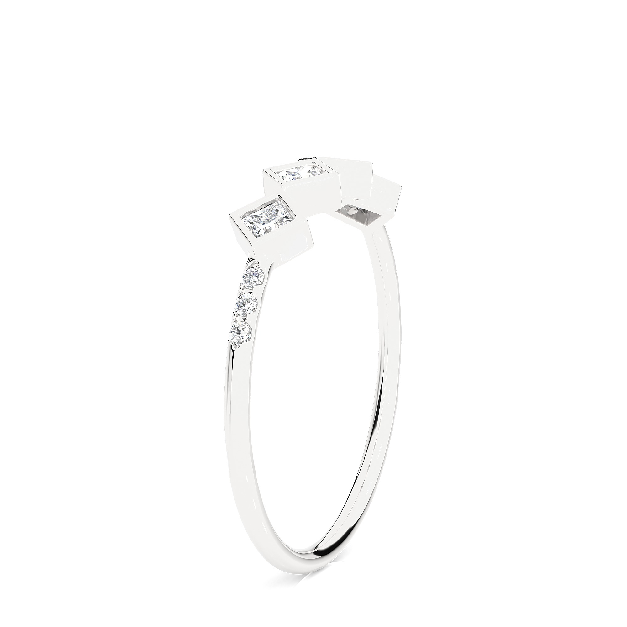 Light Minimalist Diamond Ring 3D print model_4