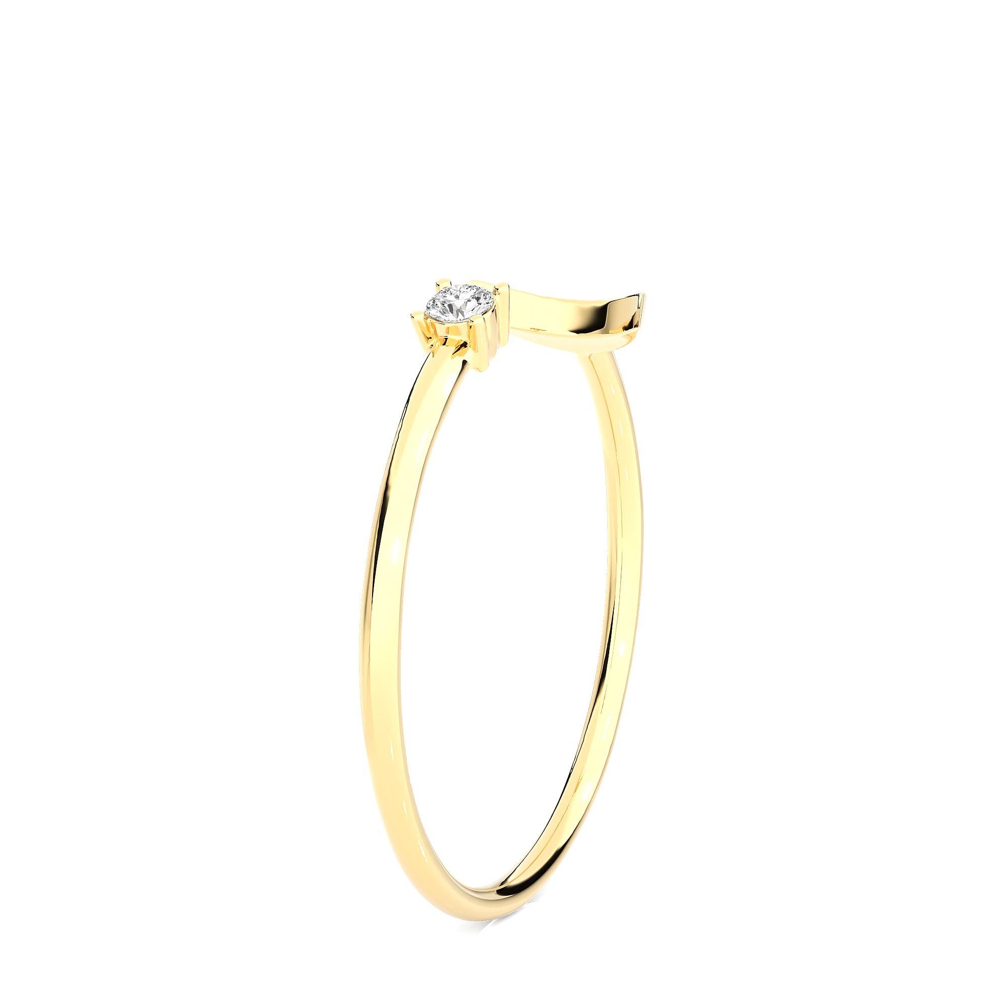 Light Minimalist Diamond Ring 3D print model_9