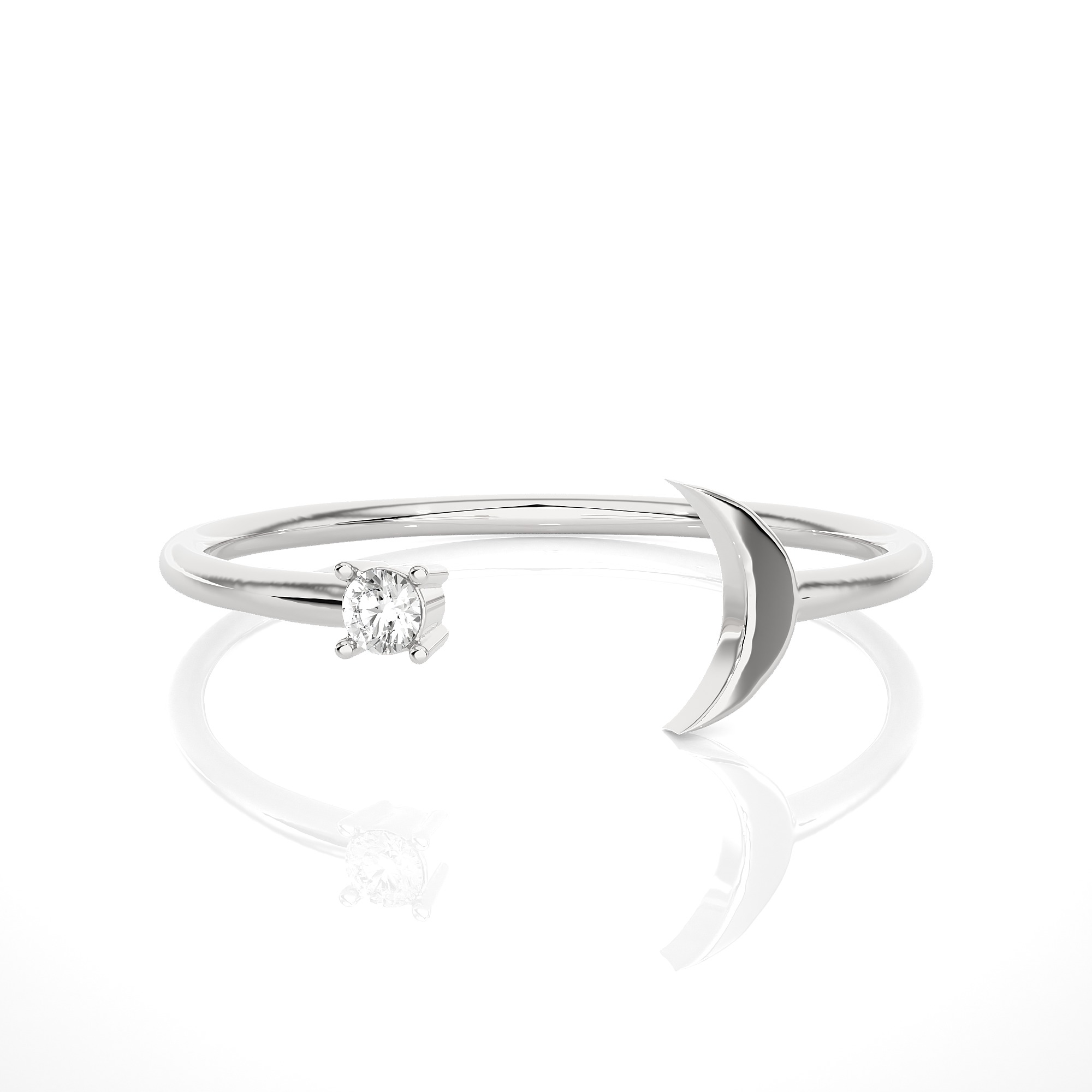 Light Minimalist Diamond Ring 3D print model_1