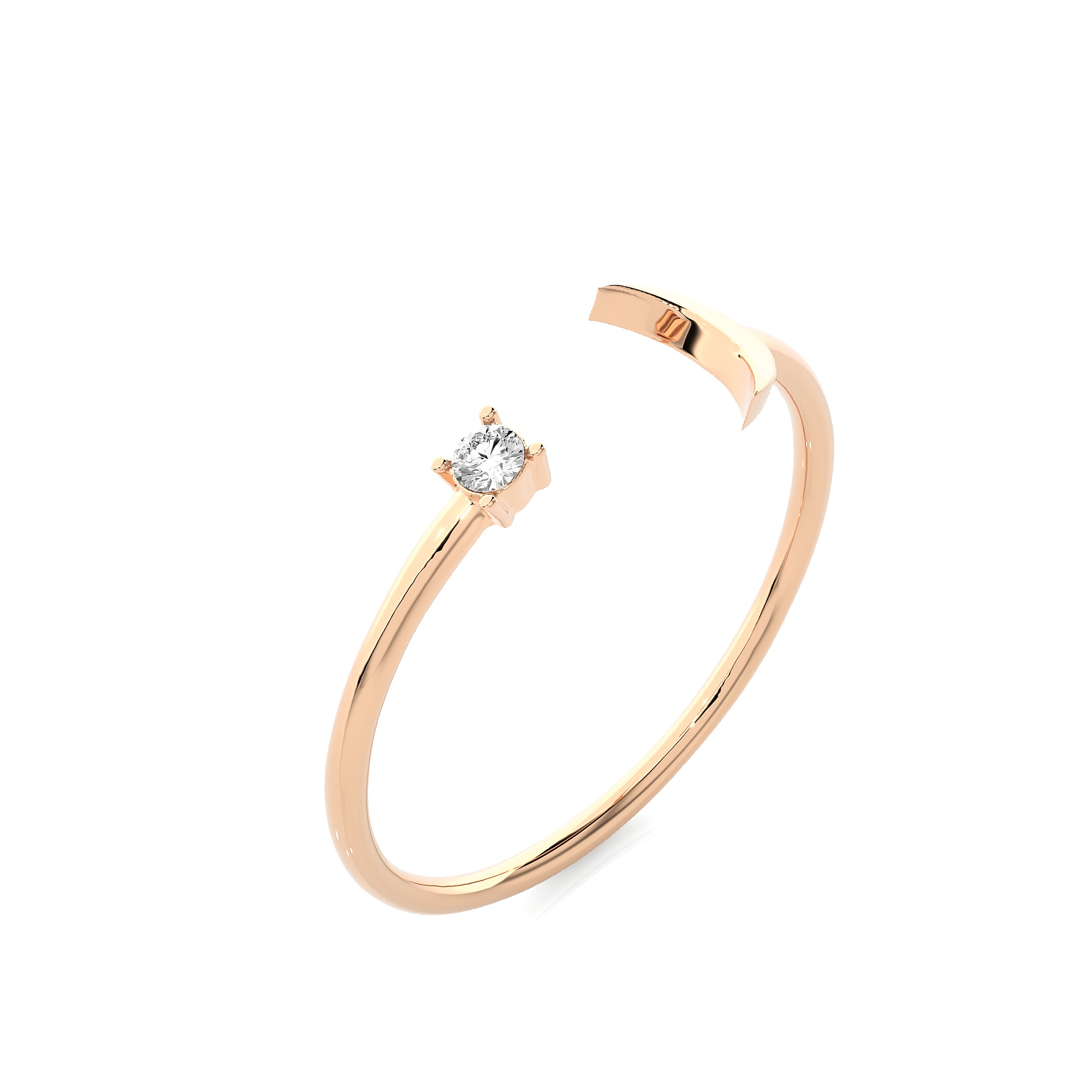 Light Minimalist Diamond Ring 3D print model_5