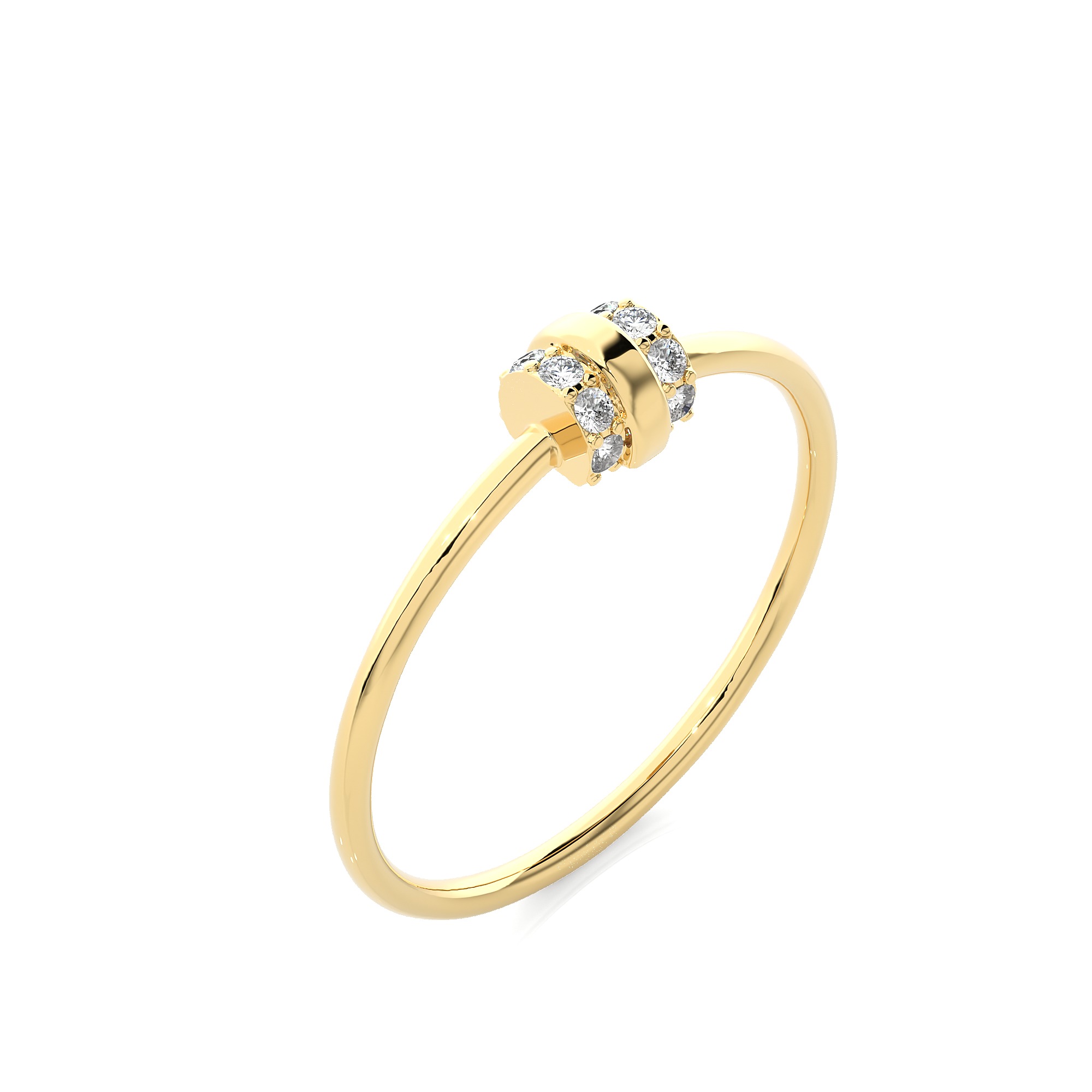 Light Minimalist Diamond Ring 3D print model_9