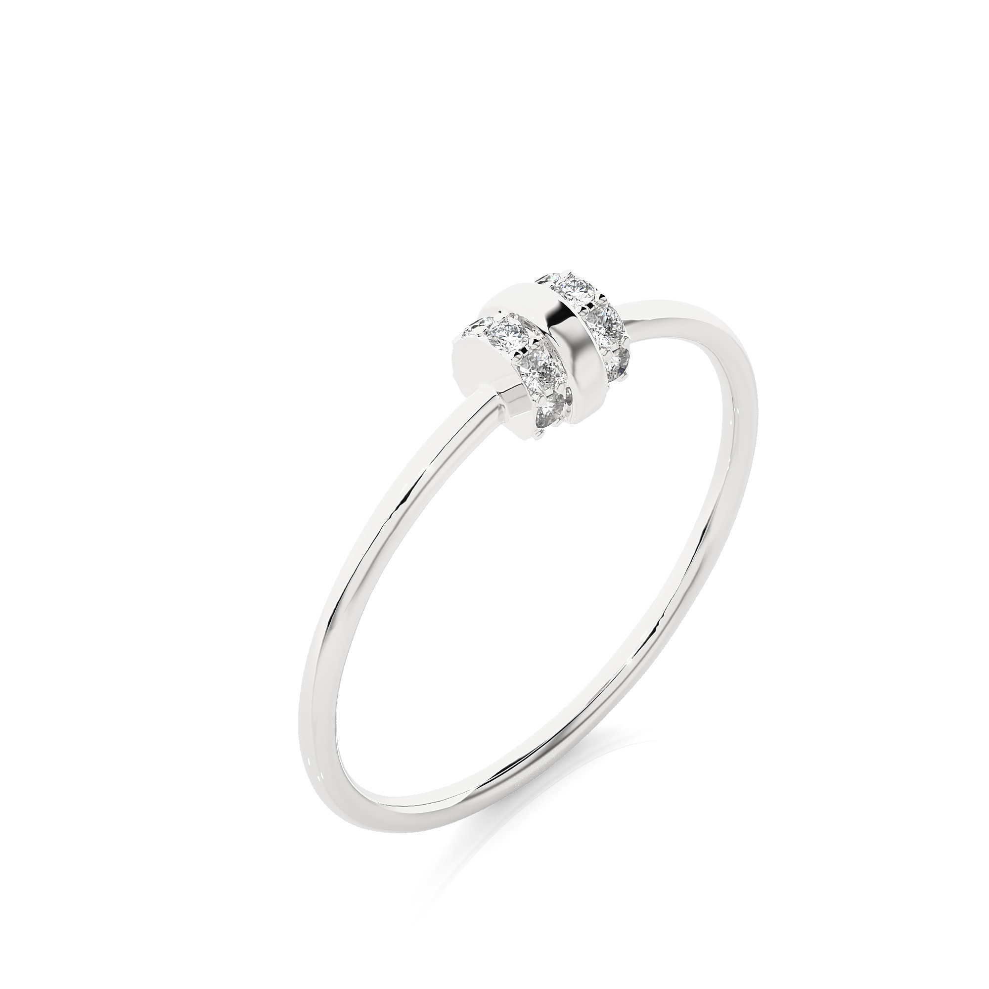 Light Minimalist Diamond Ring 3D print model_8