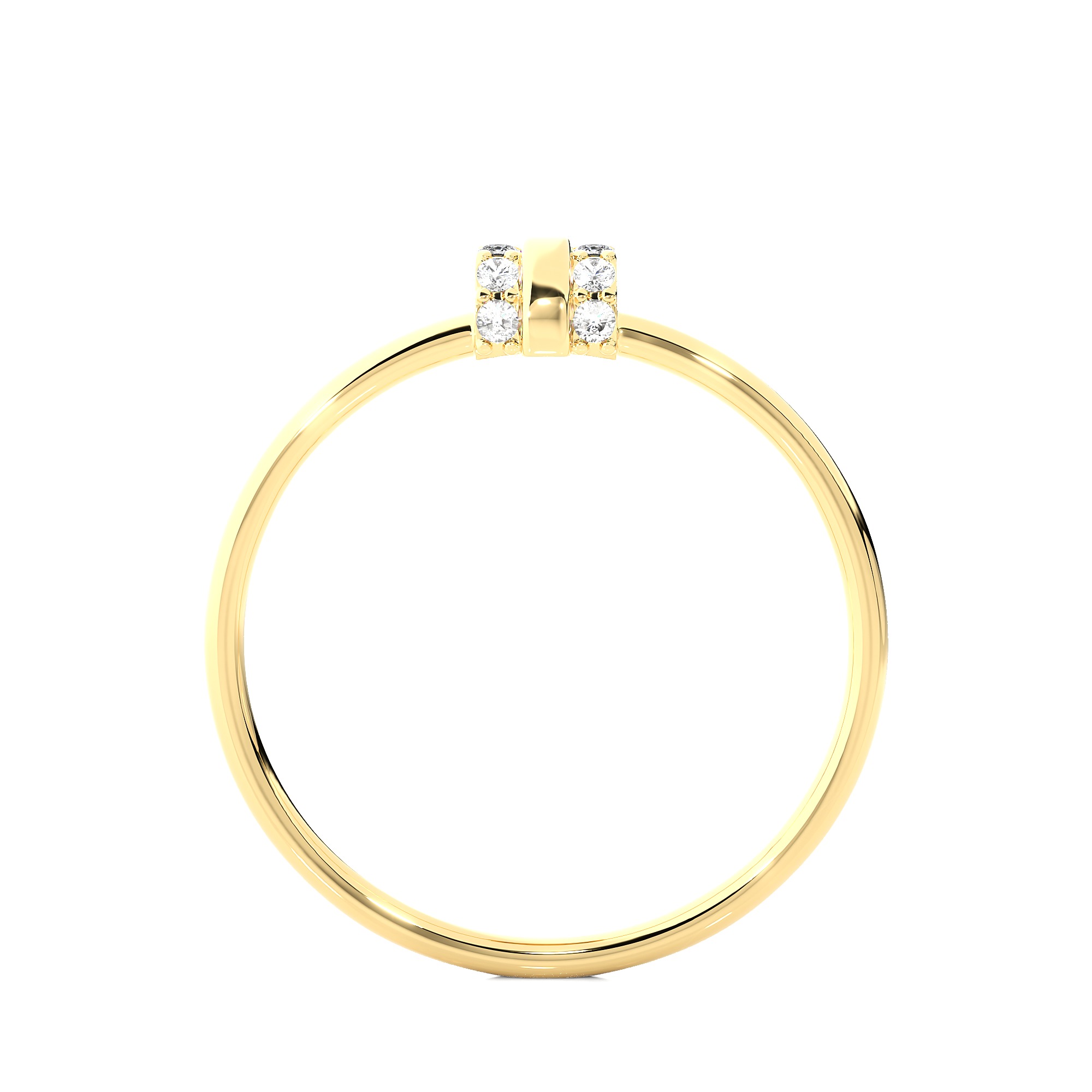 Light Minimalist Diamond Ring 3D print model_2