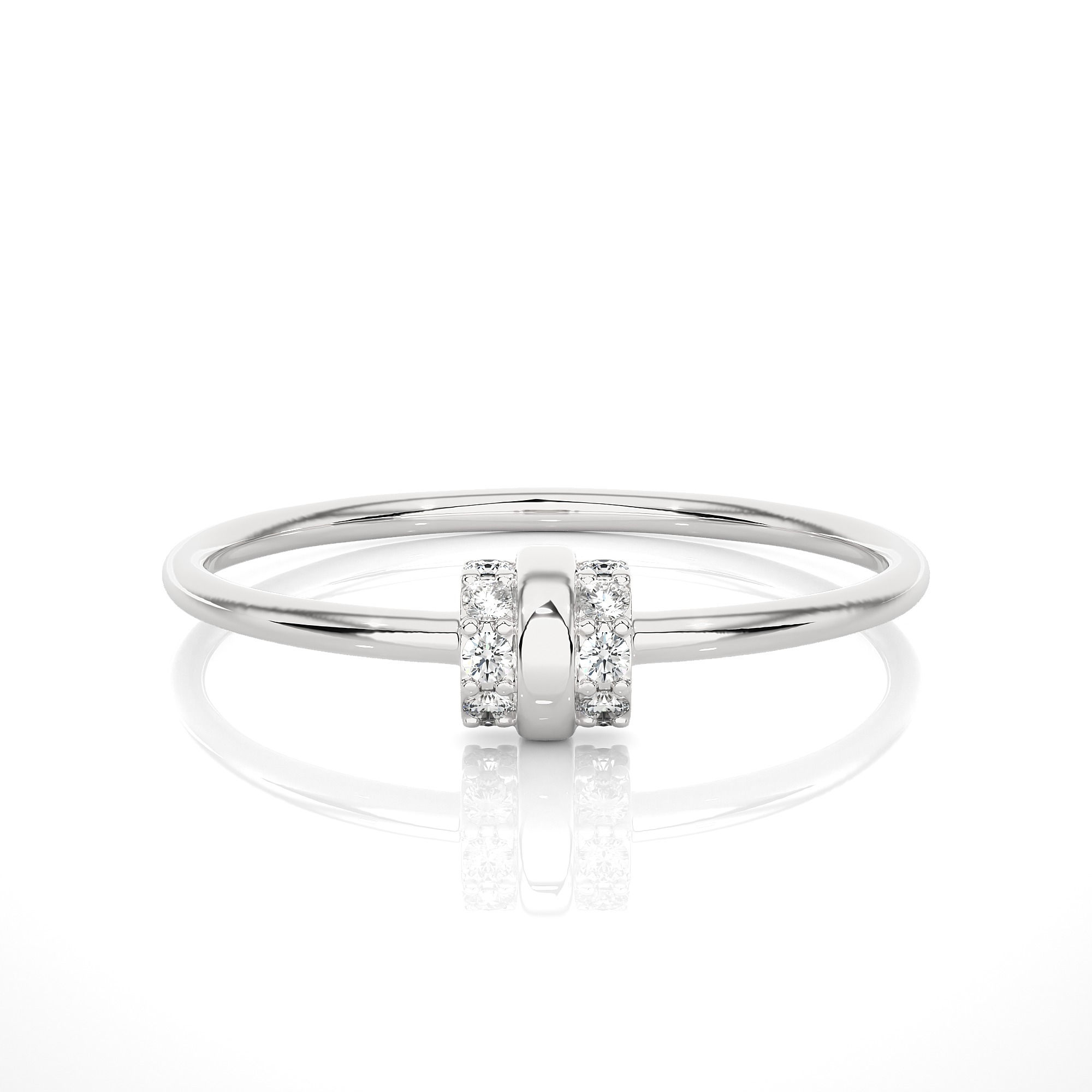 Light Minimalist Diamond Ring 3D print model_4