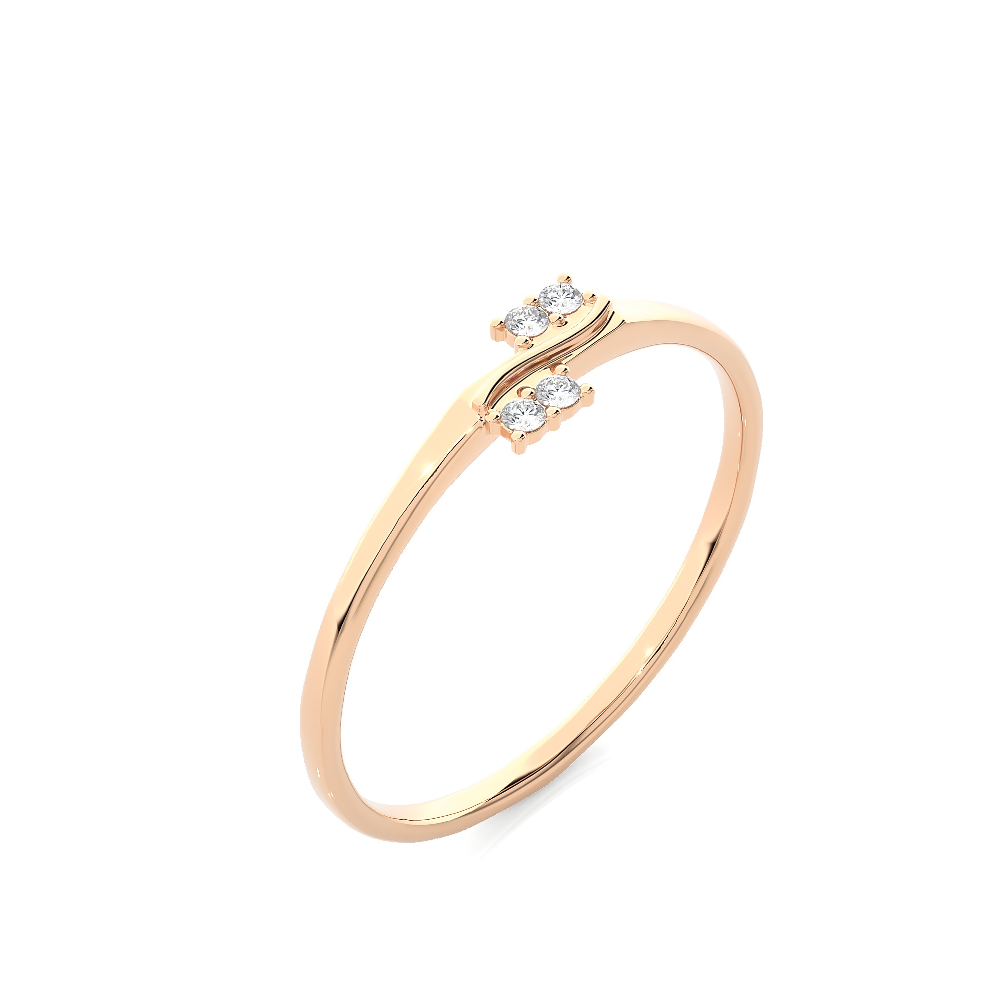 Light Minimalist Diamond Ring 3D print model_5