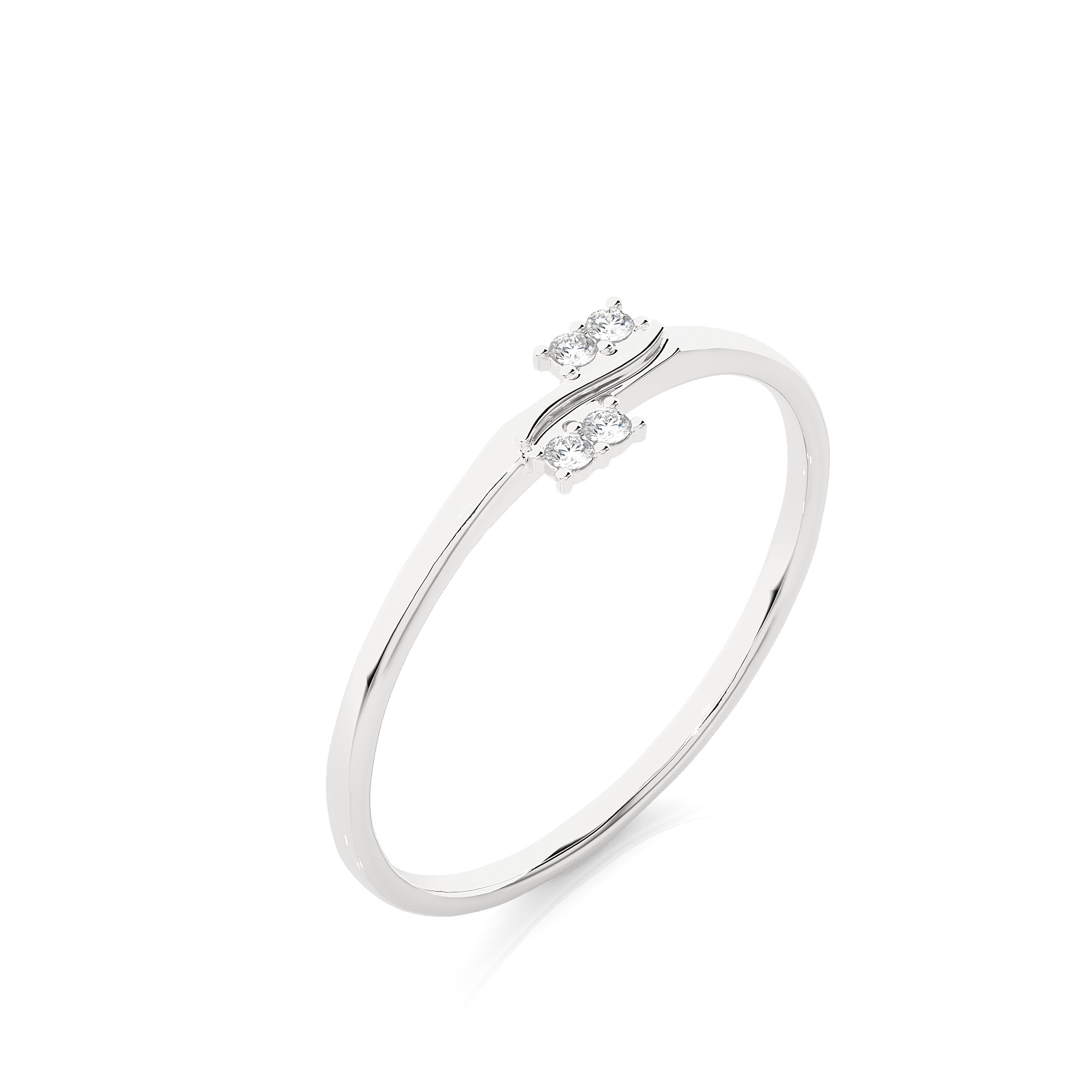 Light Minimalist Diamond Ring 3D print model_3