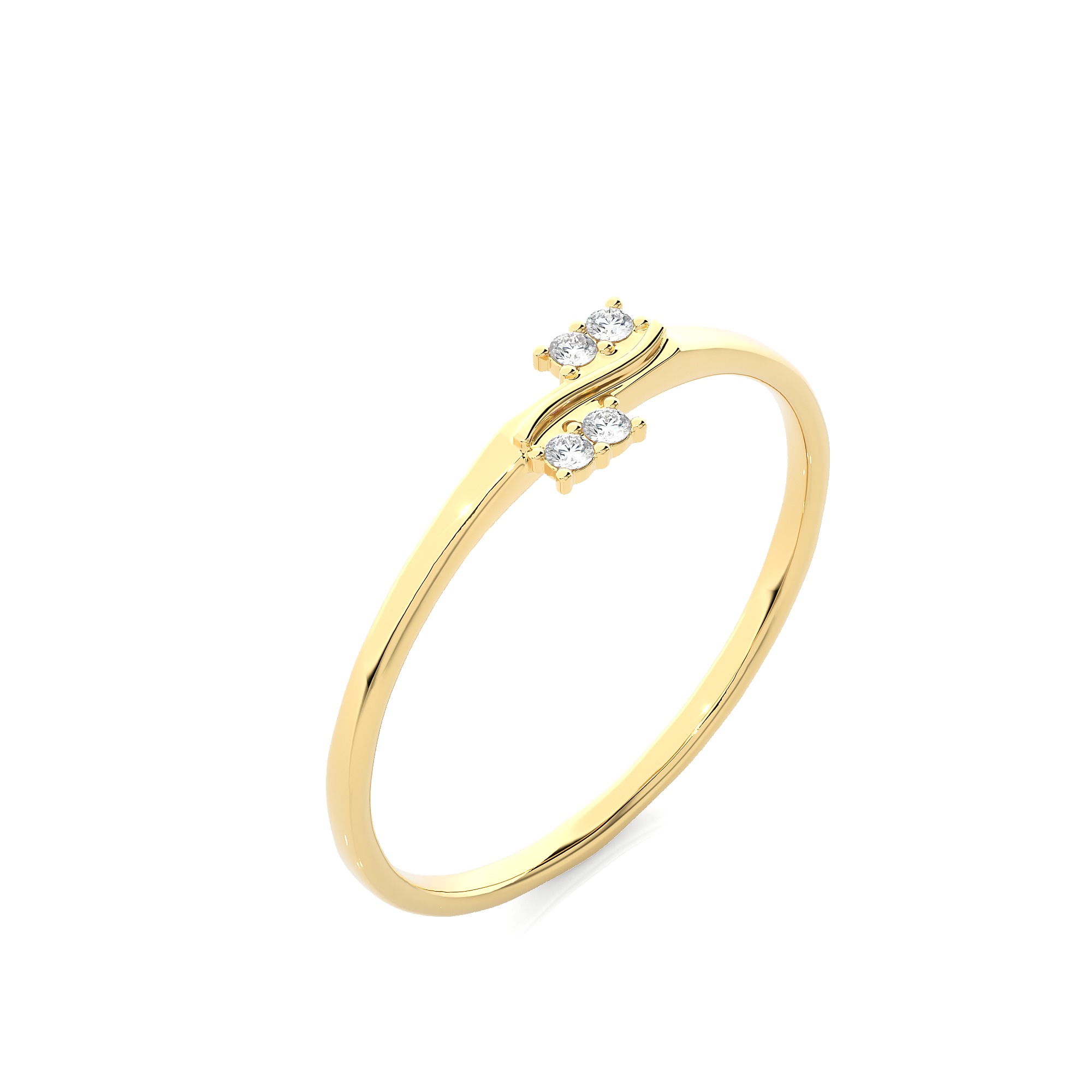 Light Minimalist Diamond Ring 3D print model_6