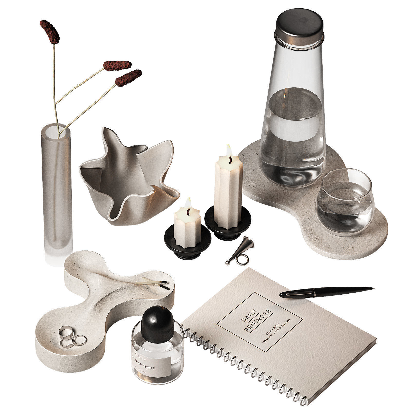 Decorative set Minimal style home decor 2 3D model_2