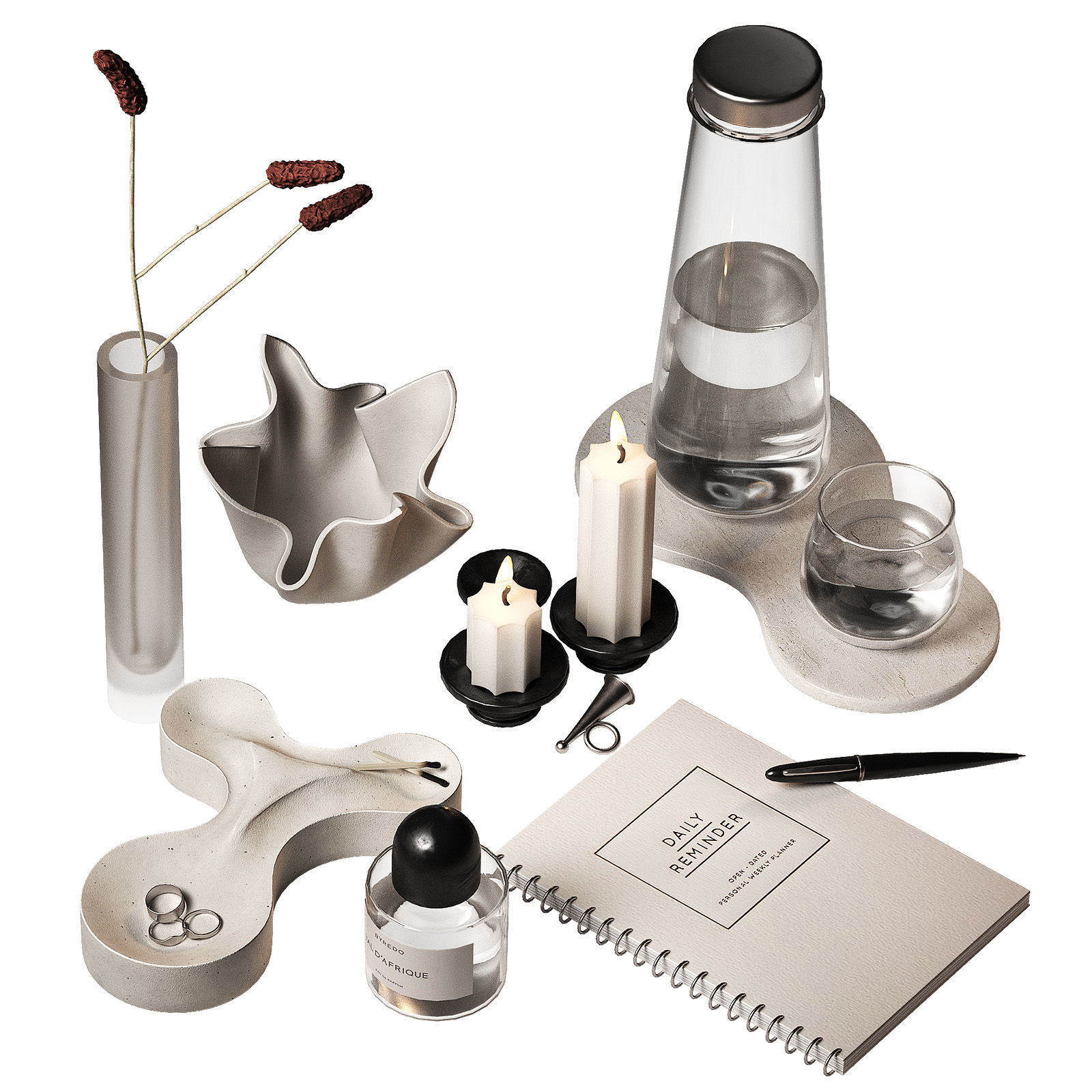 Decorative set Minimal style home decor 2 3D model_3